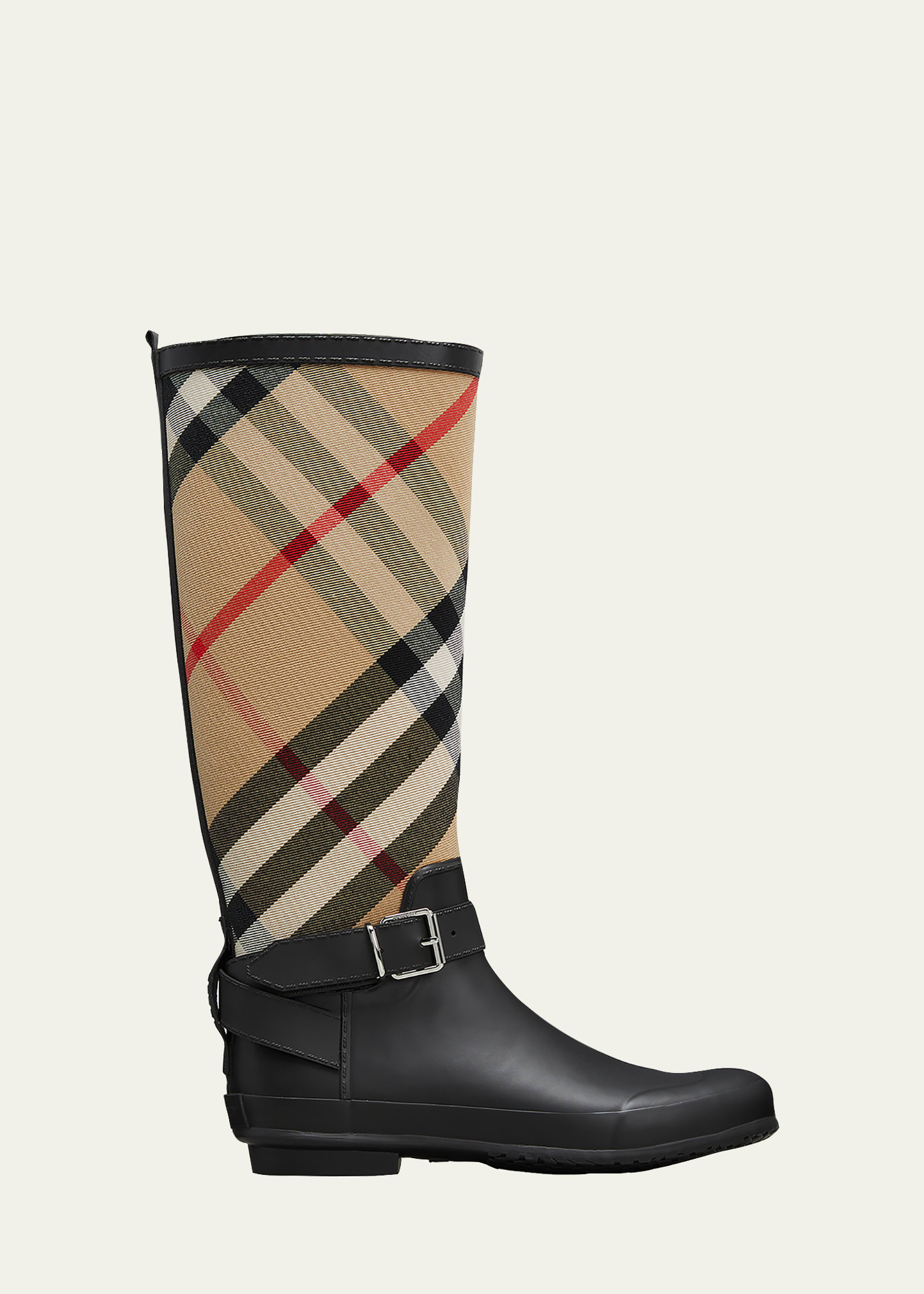 Burberry Simeon Vintage Check Moto Rain Boots Smart Closet