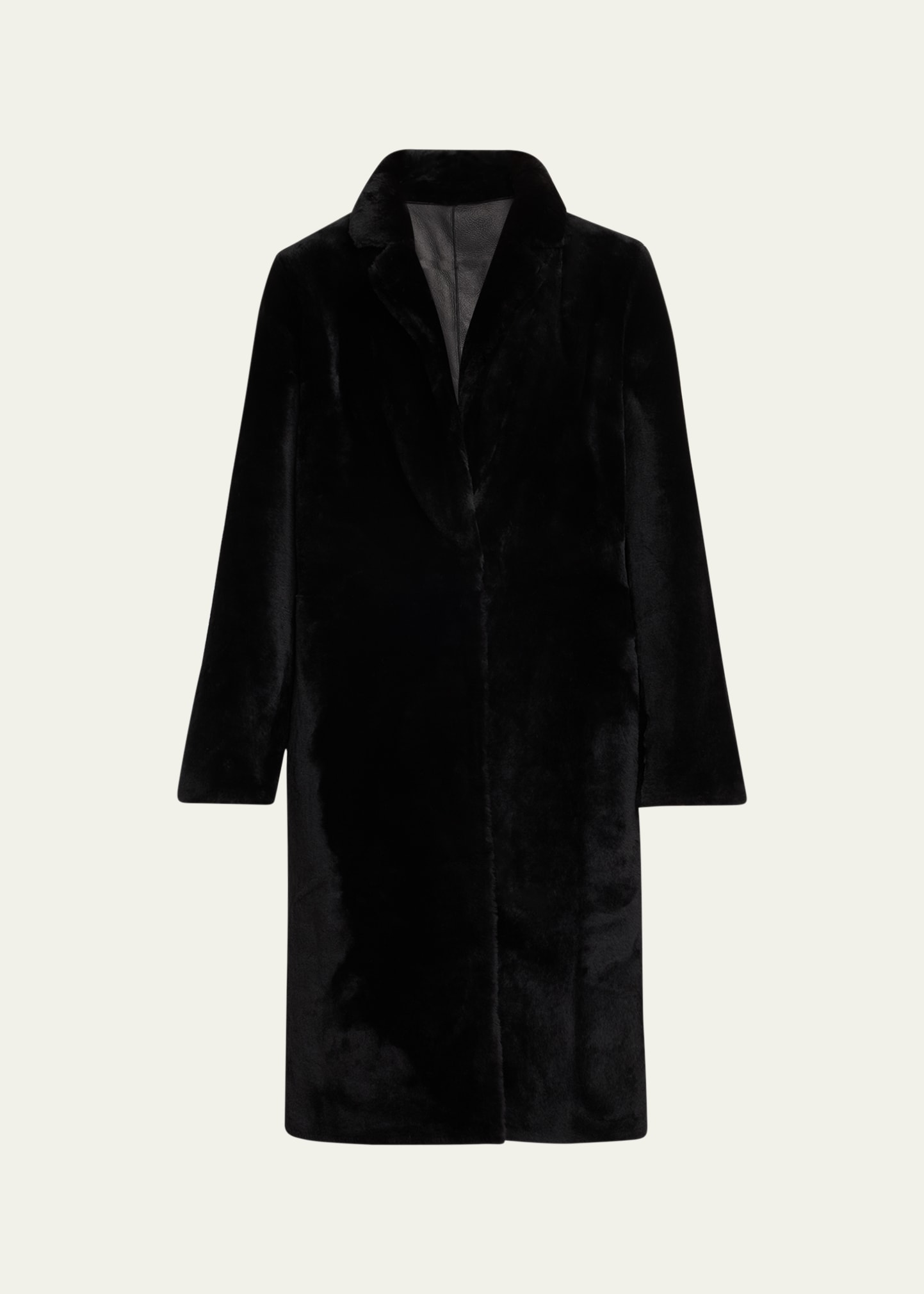 Yves Salomon Shearling Hooded Coat In Noir