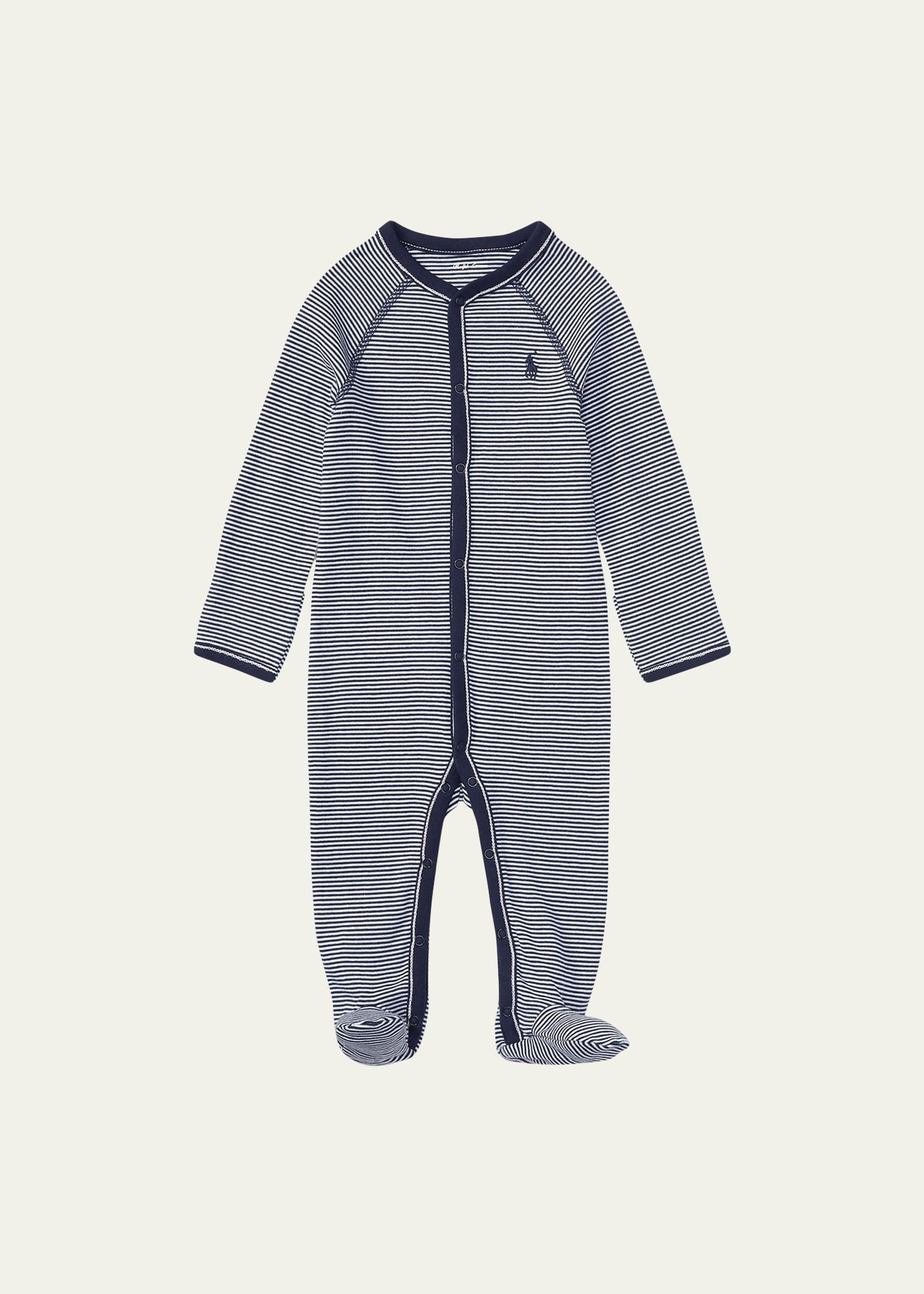 Yarn-Dyed Cotton Footie Coverall, Size Newborn-9 Months