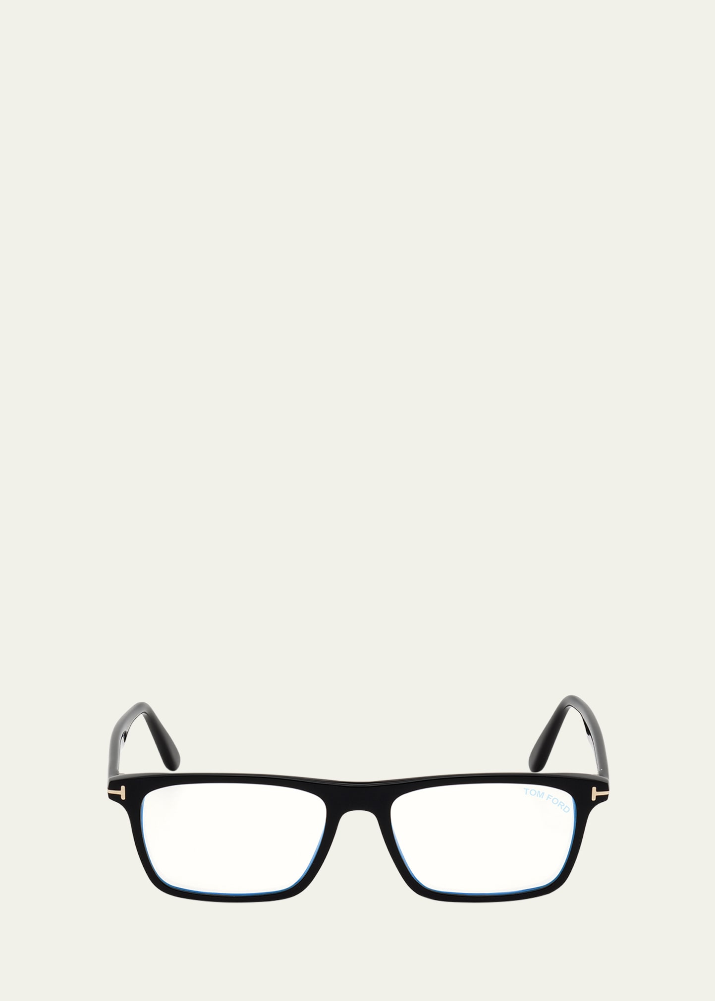 Tom Ford 57mm Rectangle Optical Glasses In Black