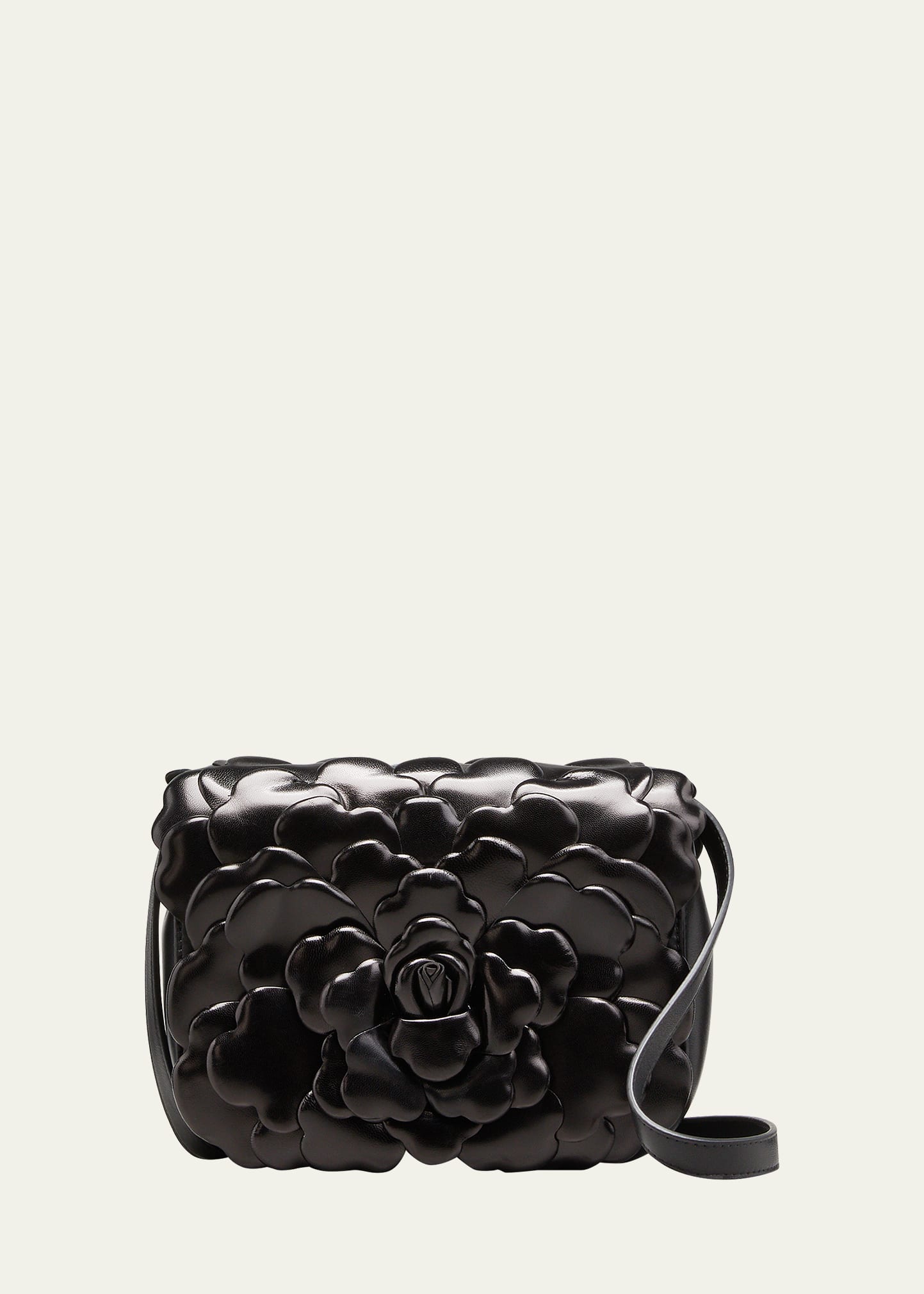 Valentino Small Atelier 03 Rose Edition Nappa Leather Shoulder Bag In Black