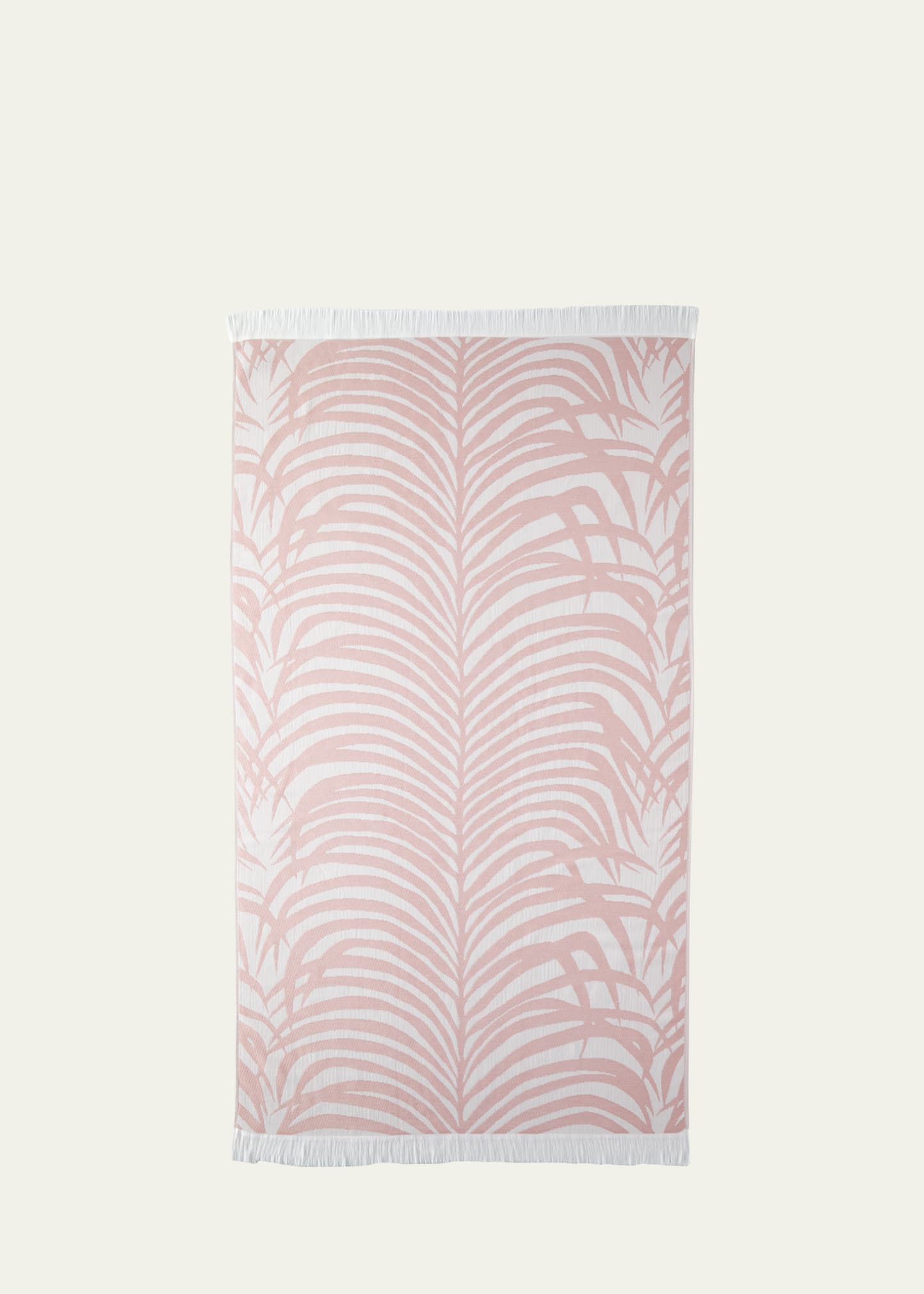 Matouk Schumacher Zebra Palm Beach Towel In Flamingo
