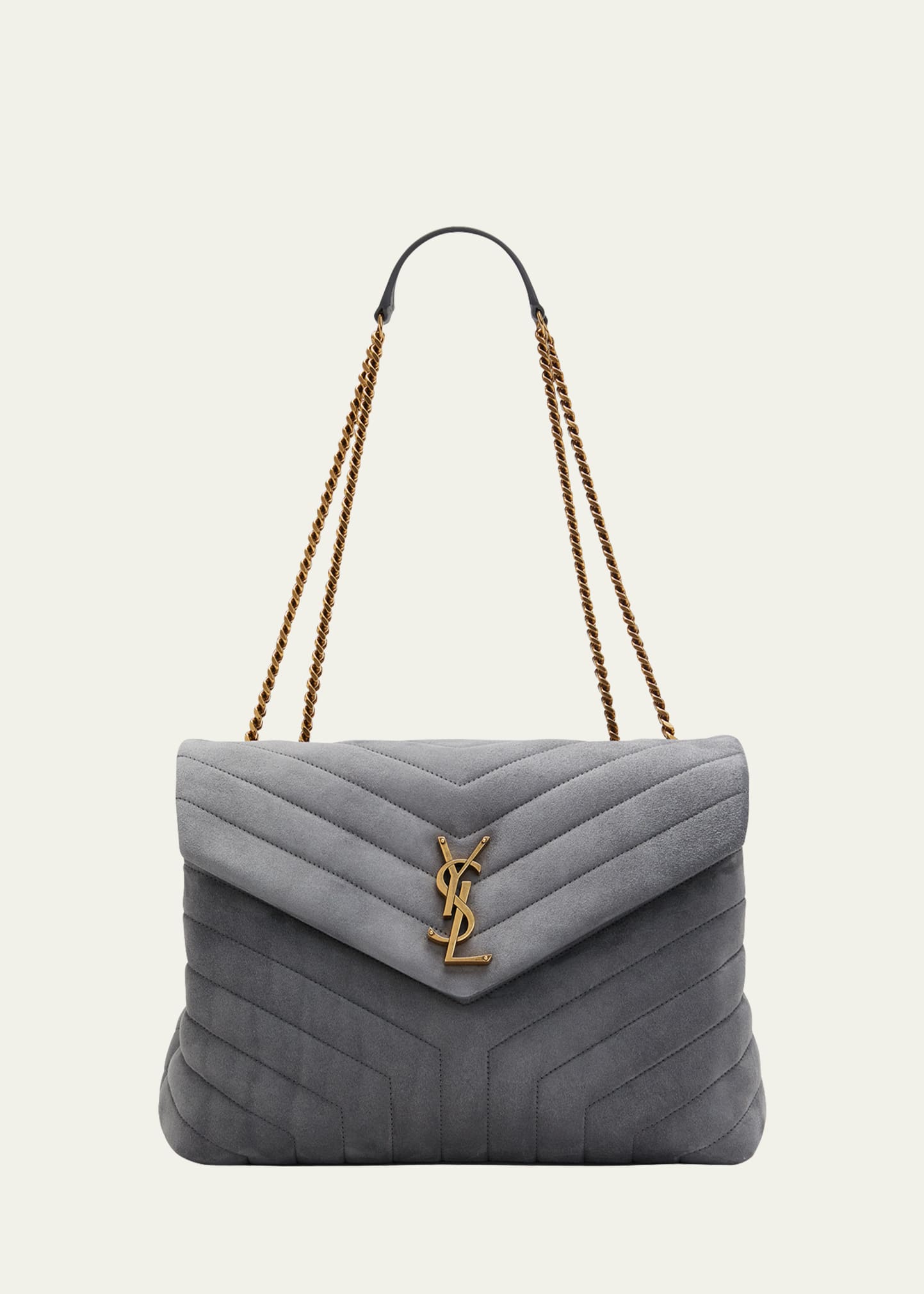 Saint Laurent YSL Monogram Small Loulou in Storm Grey Y Quilted Calfskin  Matelasse - SOLD