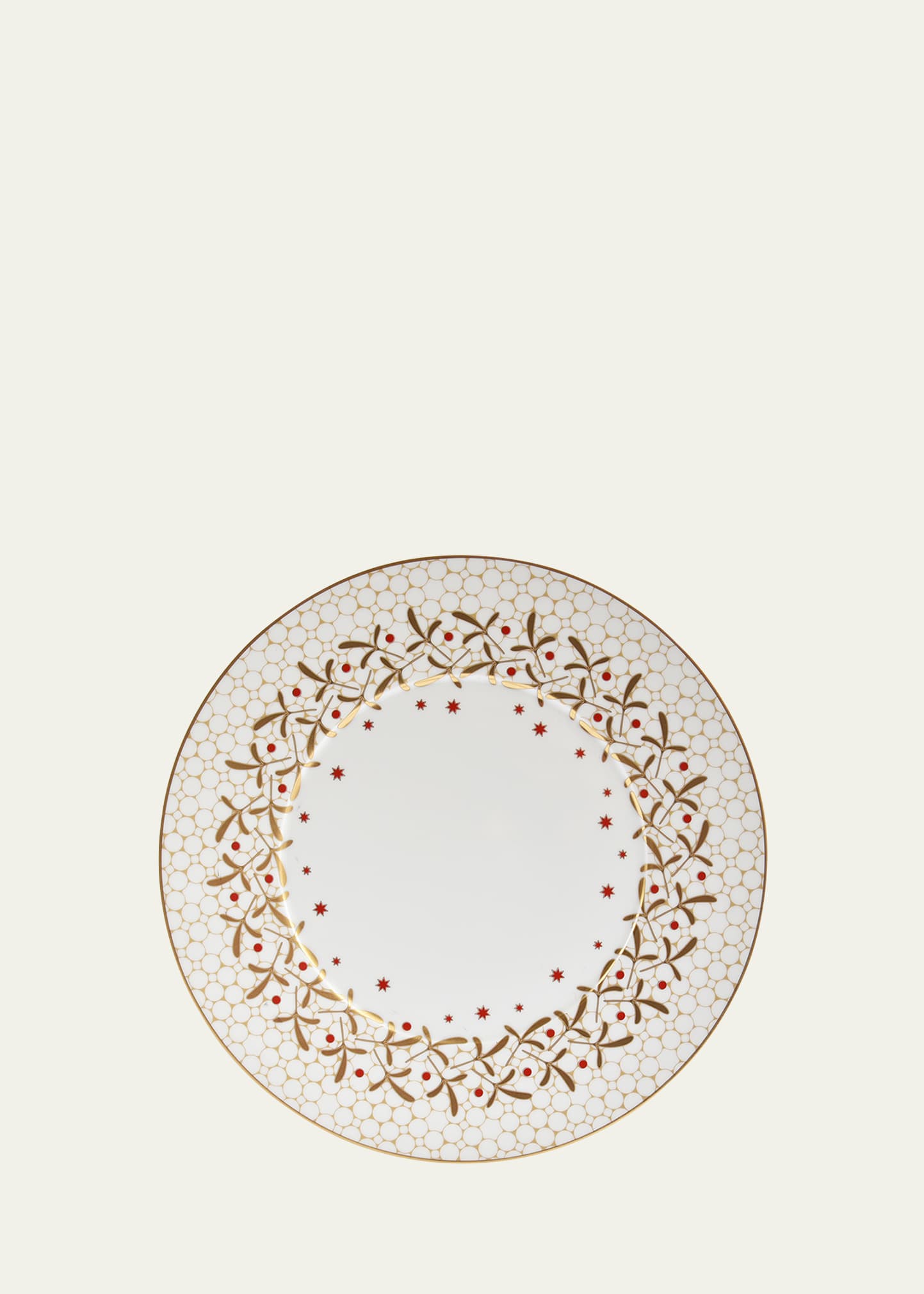 Bernardaud Noel Dinner Plate In White/gold