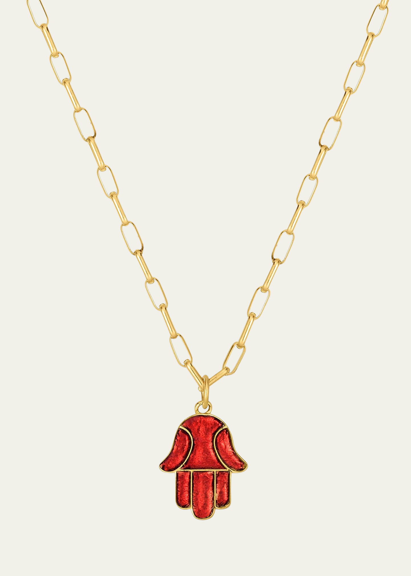 Audrey C. Jewels Hamsa Enamel Pendant Necklace