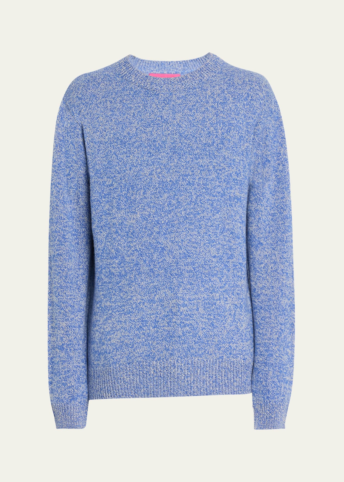 The Elder Statesman Men's Heavyweight Cashmere Sweater In Sapphire Marl