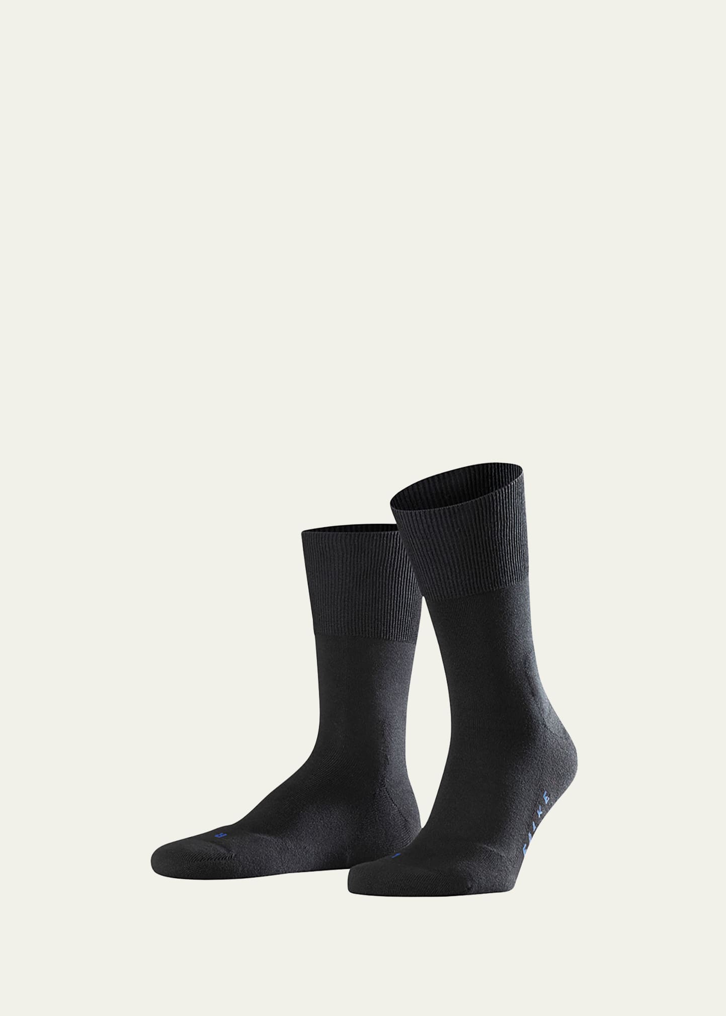 Shop Falke Men's Run Plush-sole Socks In Black