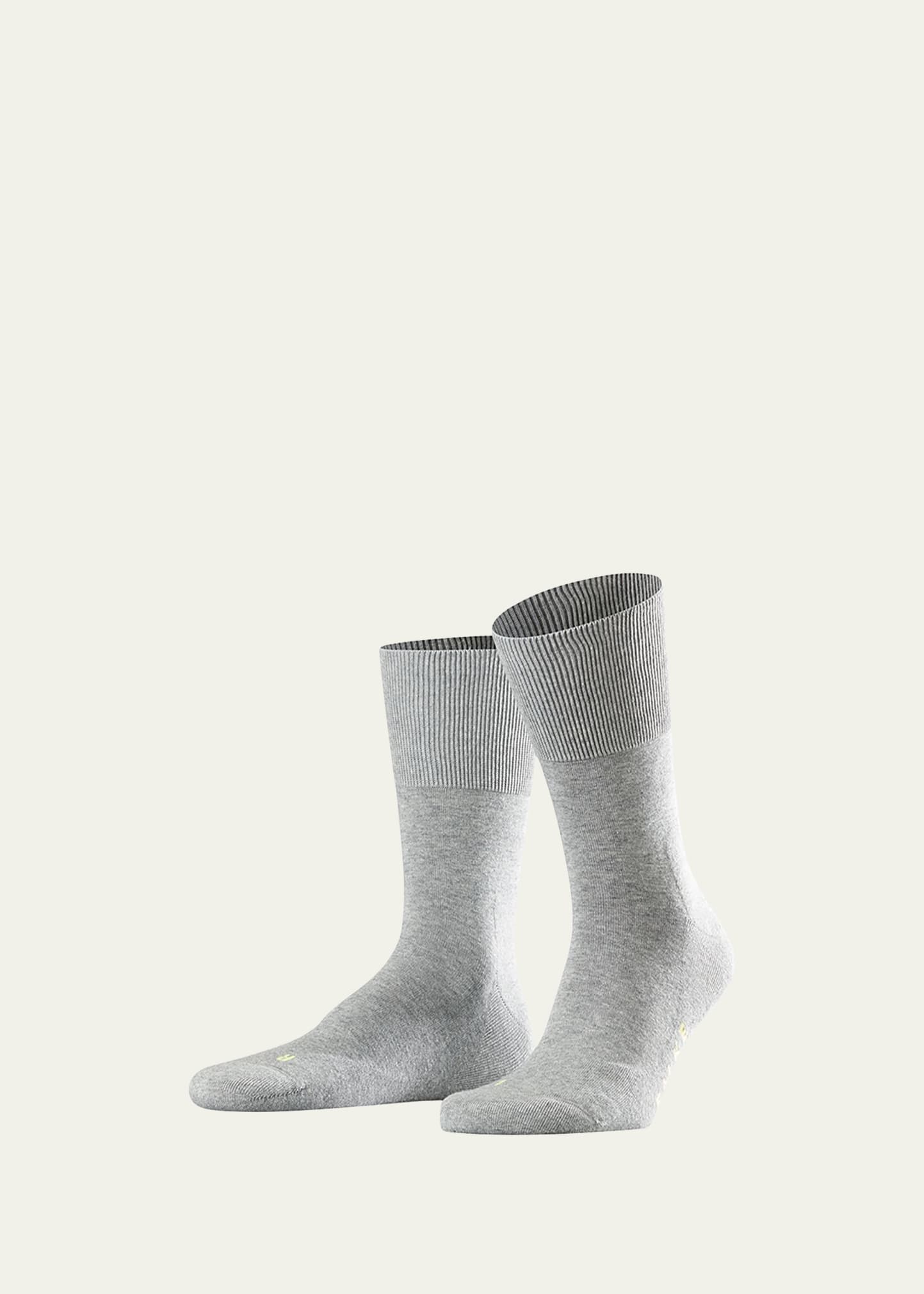 Shop Falke Men's Run Plush-sole Socks In Light Grey