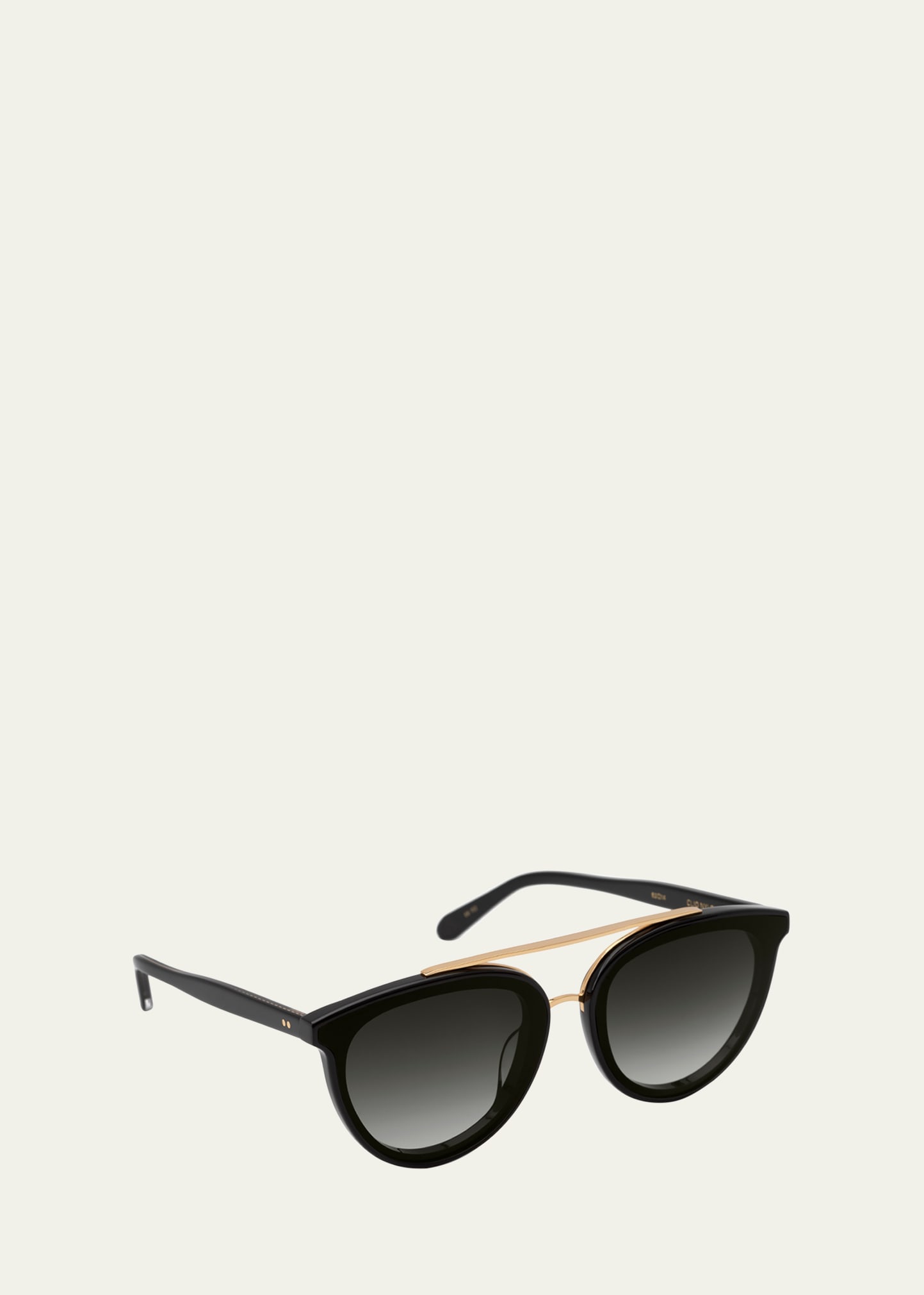 Clio Round Acetate Sunglasses, Black