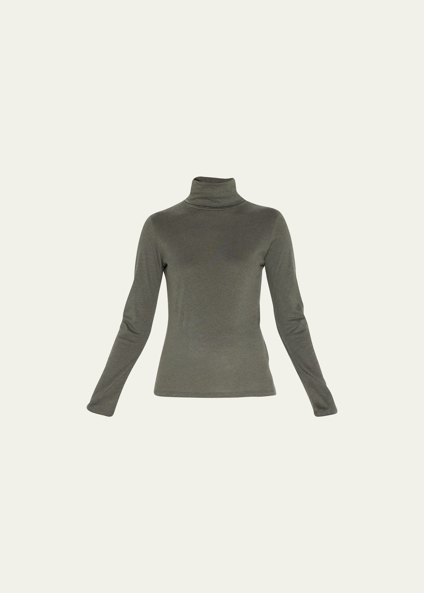 Majestic Cotton-cashmere Long Sleeve Turtleneck Top In 660 Pine Green