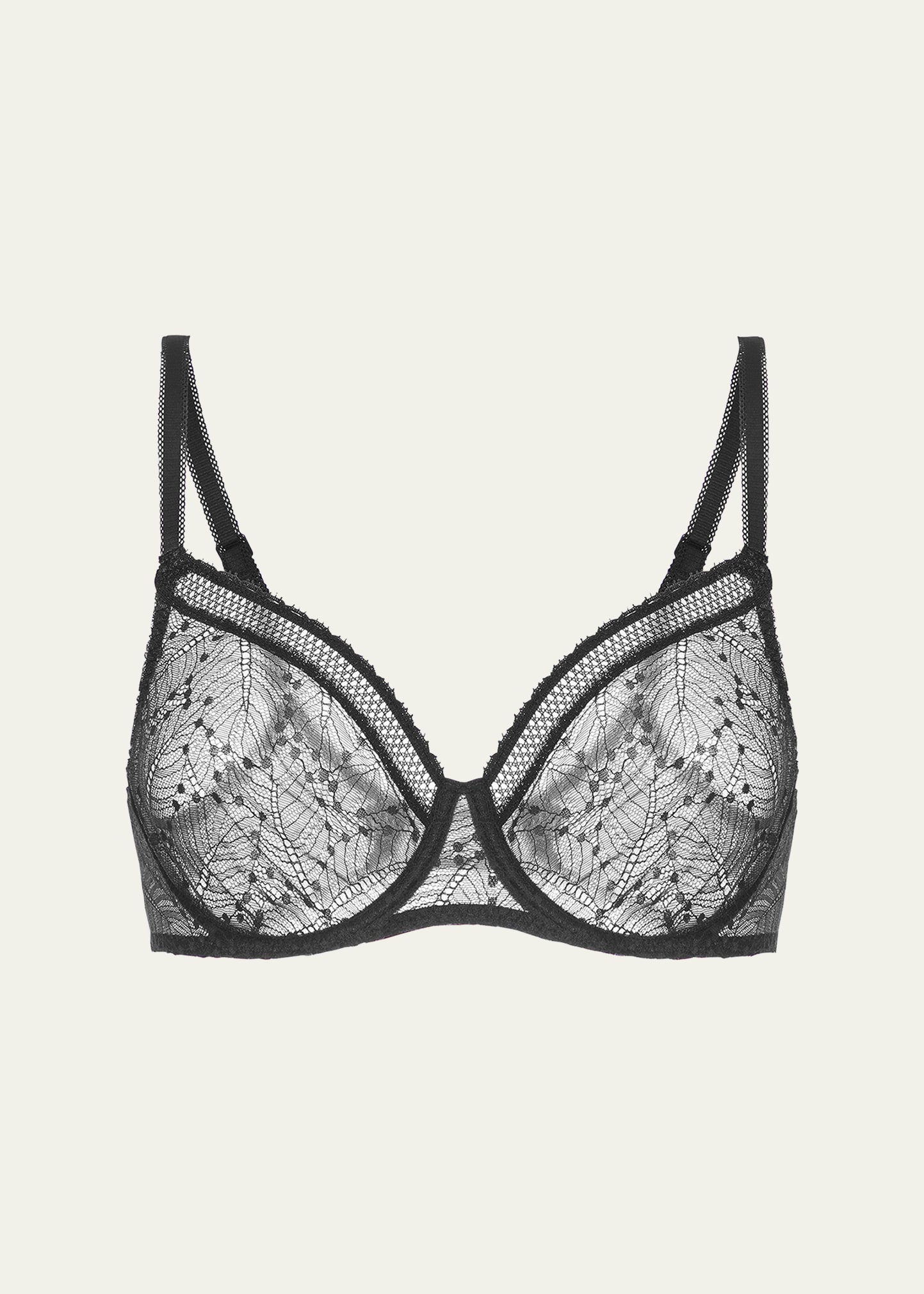 Simone Perele Comete Molded Full Cup Convertible Lace Bra In Black