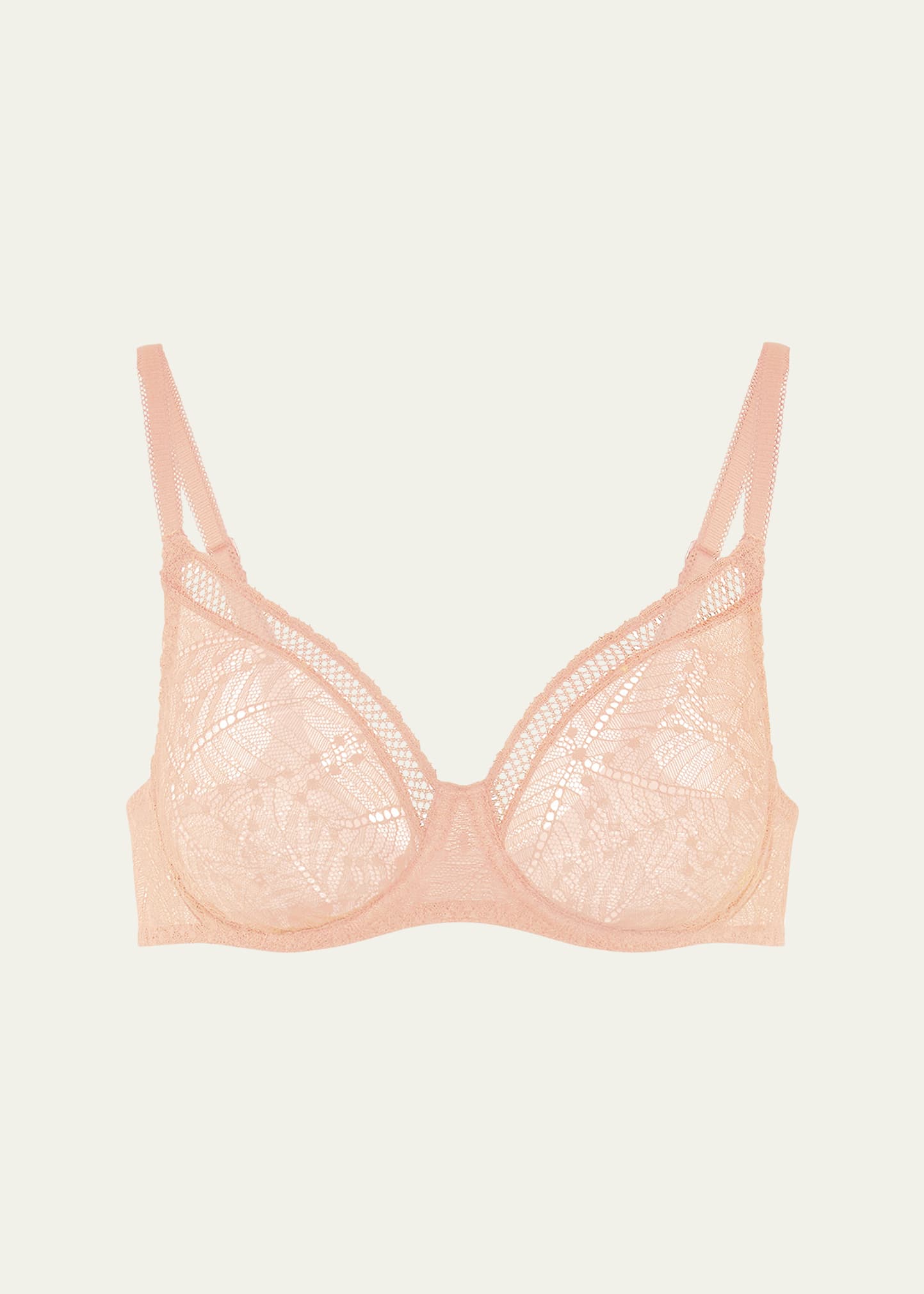 Simone Perele Comete Molded Full Cup Convertible Lace Bra In Pink