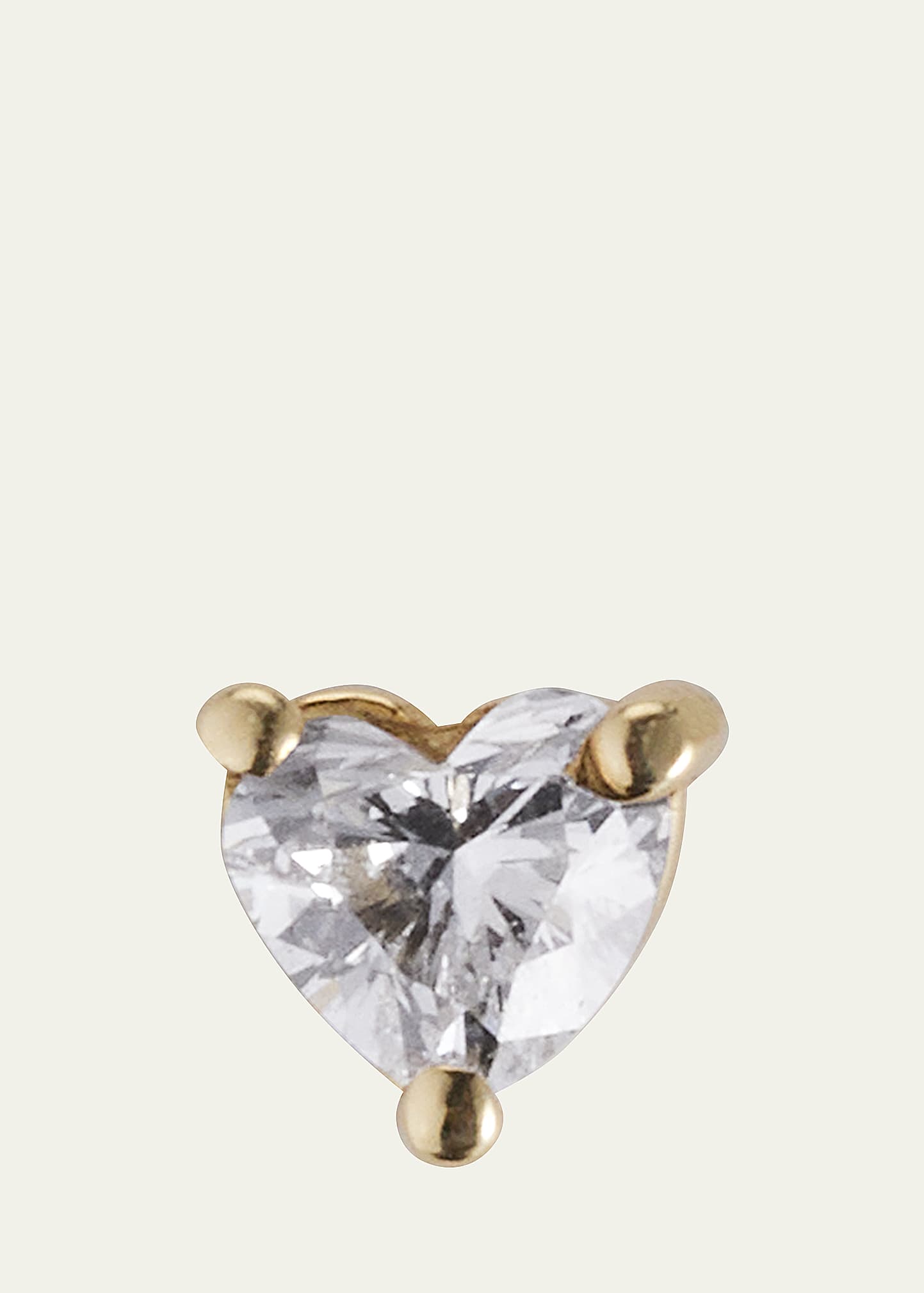 Heart-Cut Diamond Stud Earring, Single