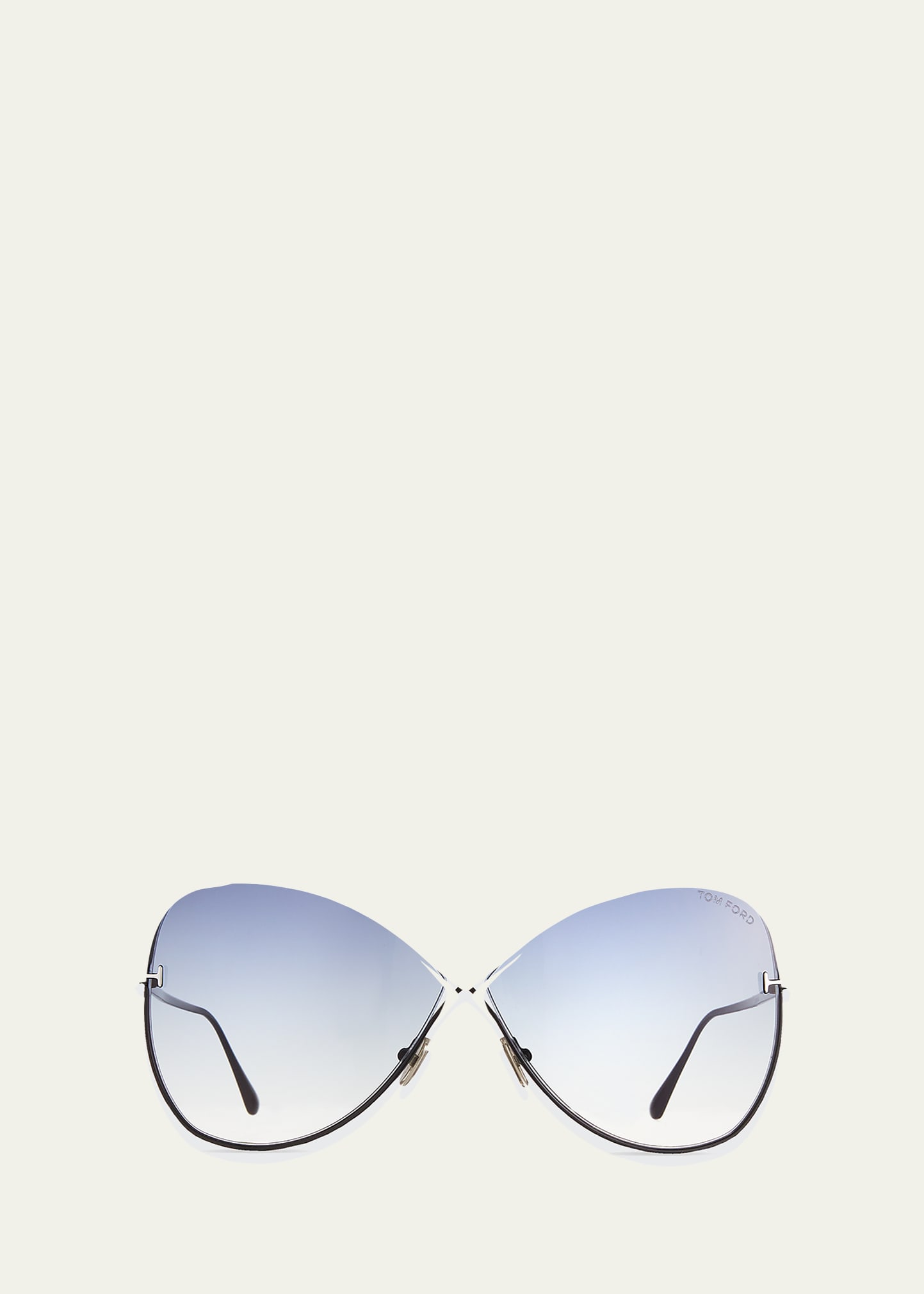 Tom Ford Nickie Metal Butterfly Sunglasses In Black / Gray