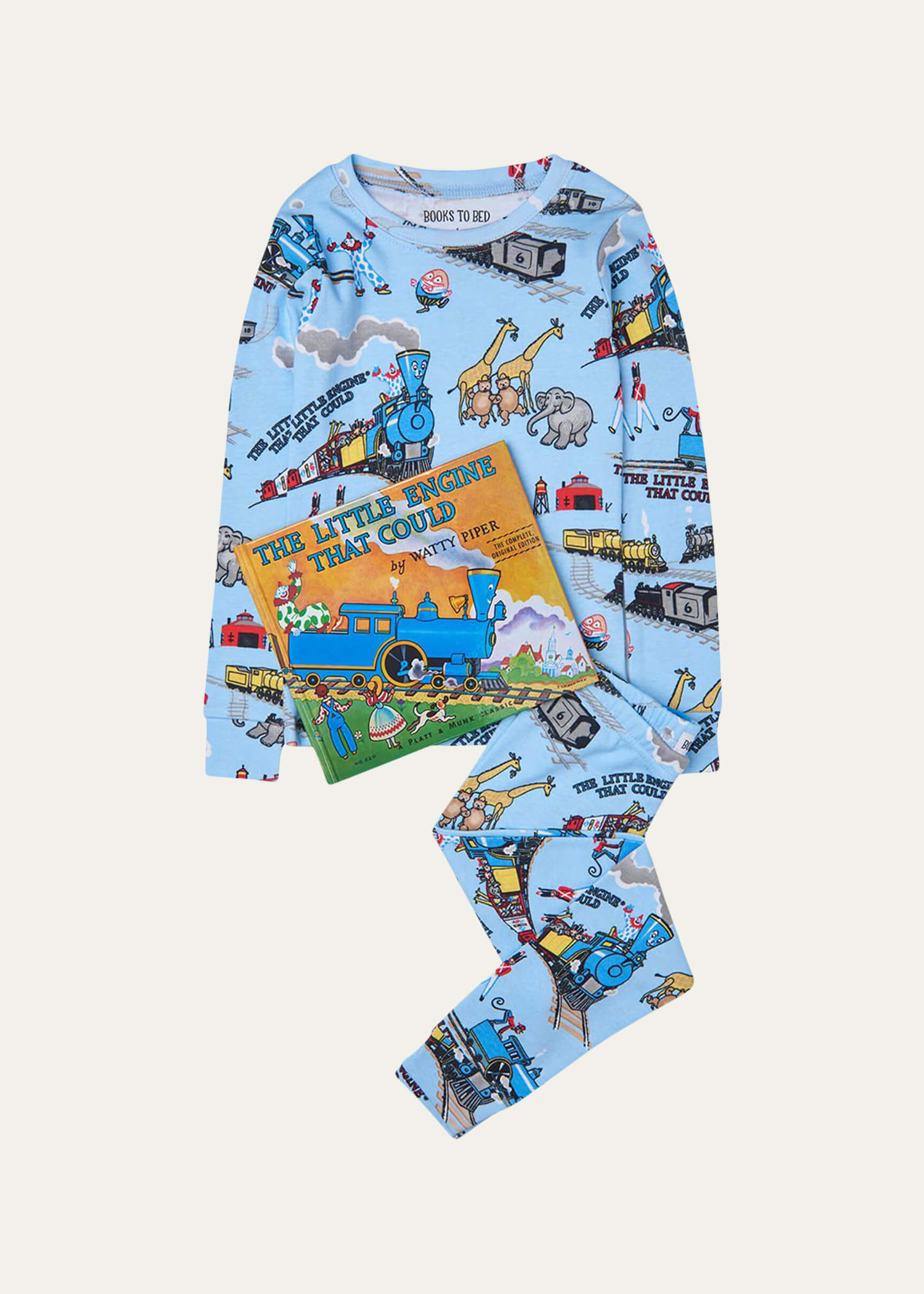Books To Bed Kid's The Little Engine That Could Pajama Gift Set, Size 2-6