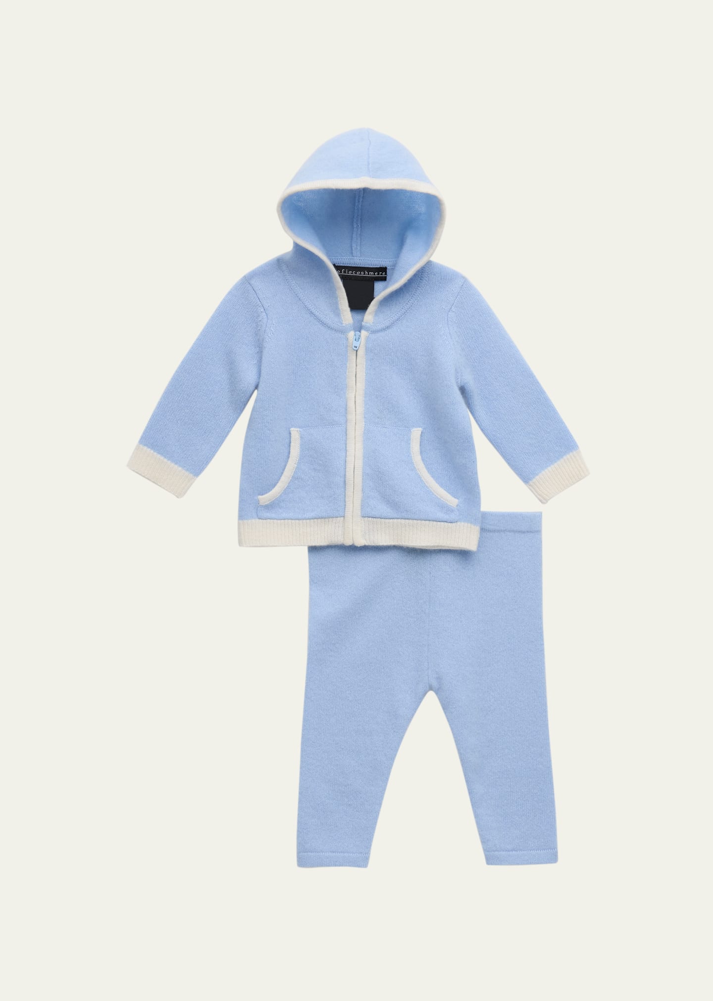 Shop Sofia Cashmere Kid's Cashmere Hoodie And Legging Set In Blue
