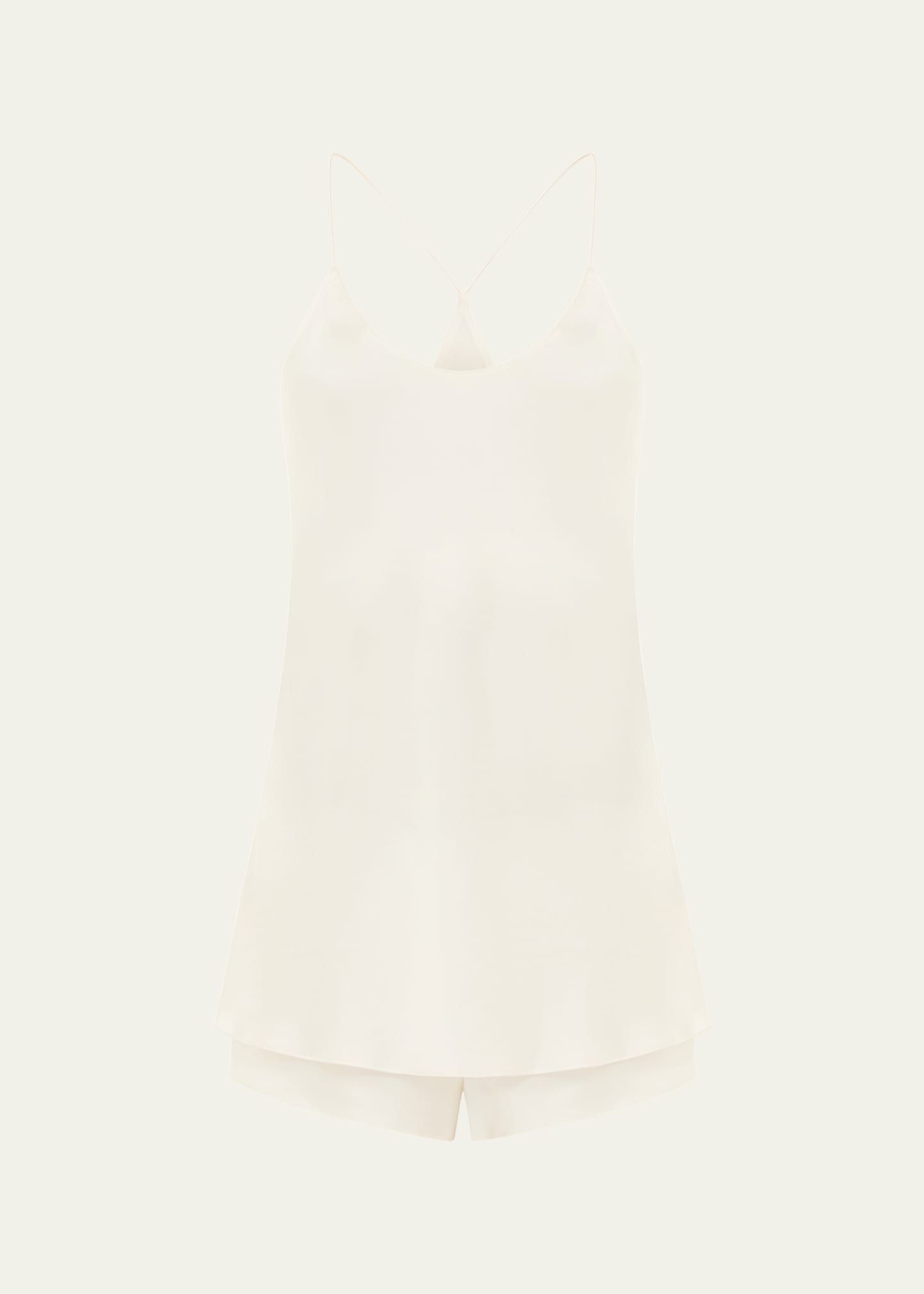 Olivia Von Halle Bella Racerback Cami Short Pajama Set In White