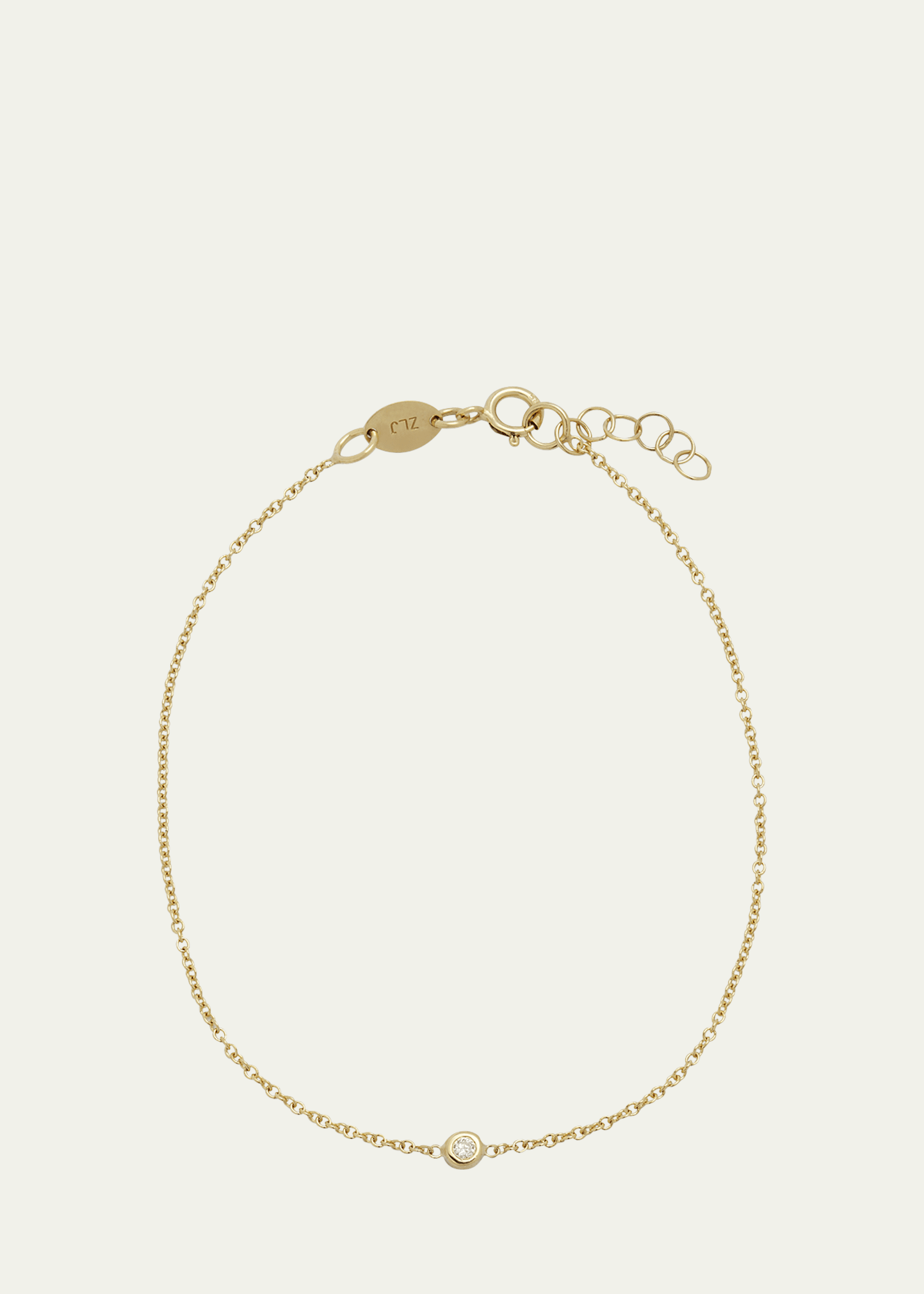 14K Gold Mini Bezel Diamond 0.03ct Bracelet
