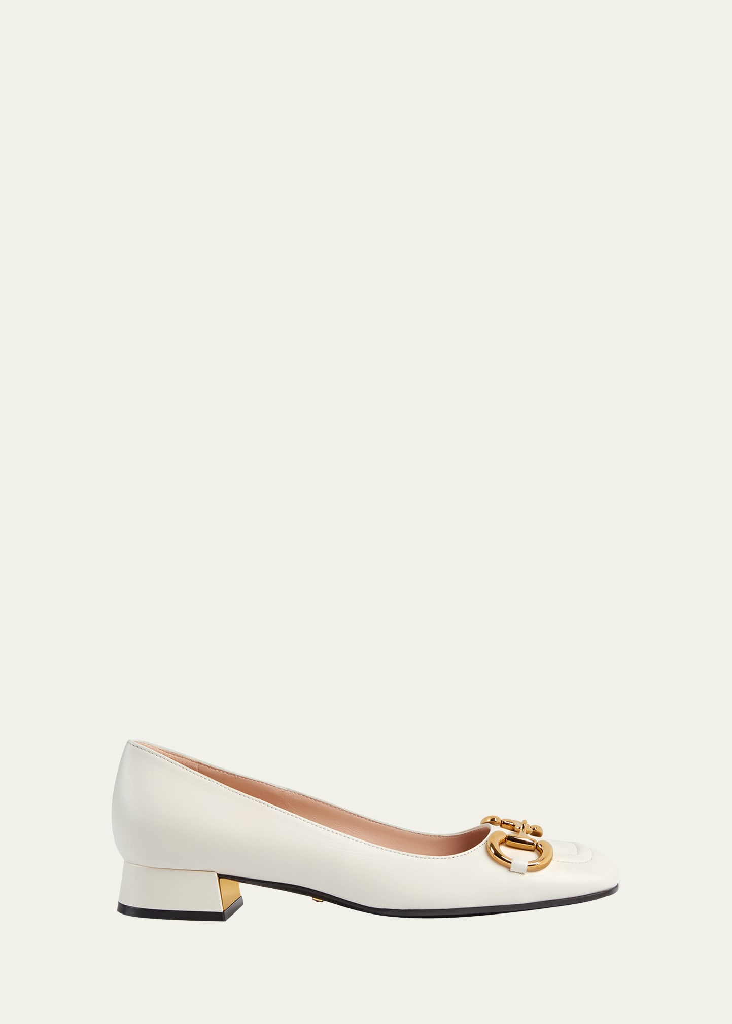 Shop Gucci Baby Horse Bit Ballerina Flats In Mystic White