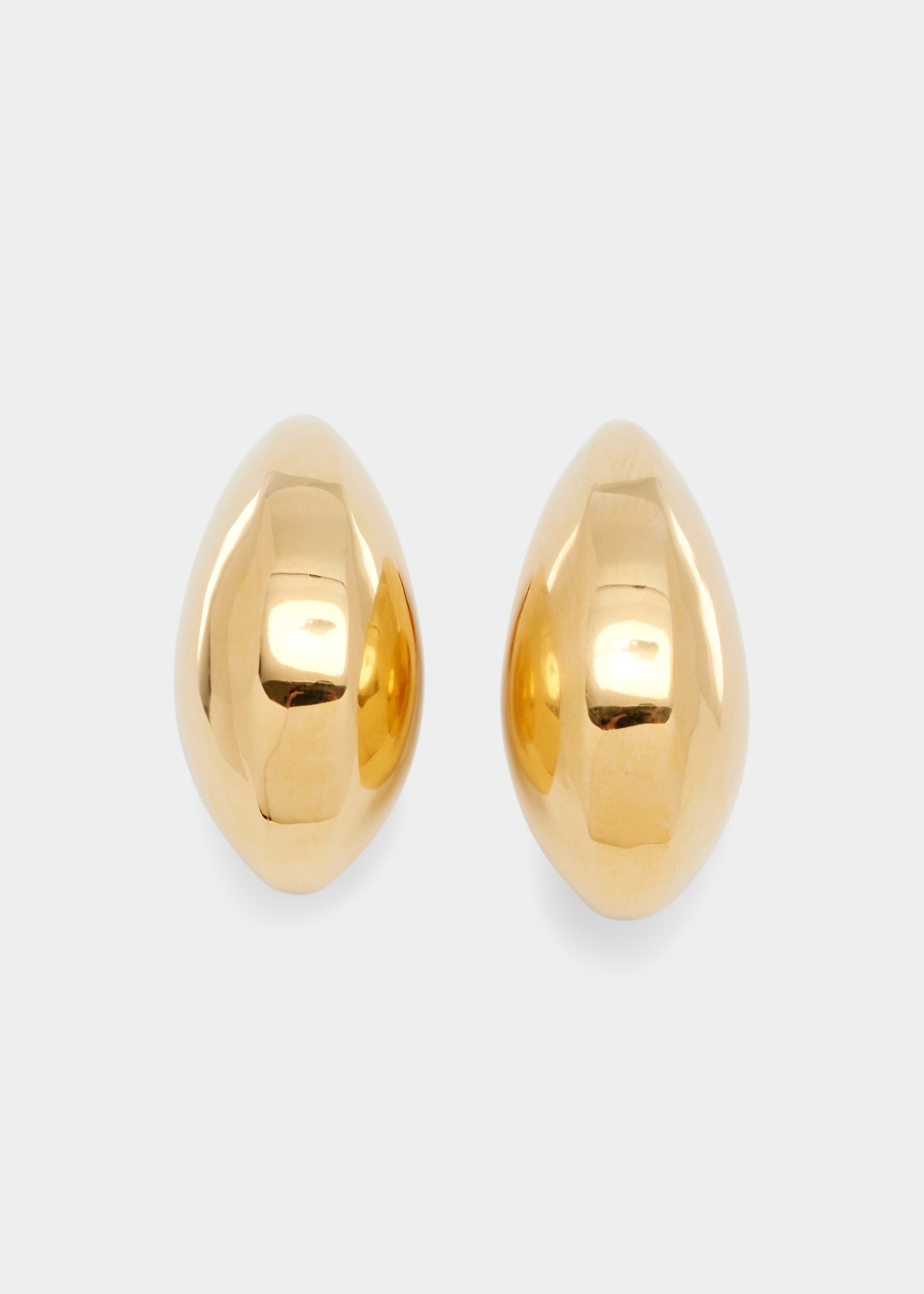 Faceted Teardrop Clip Earrings in 18K Gold