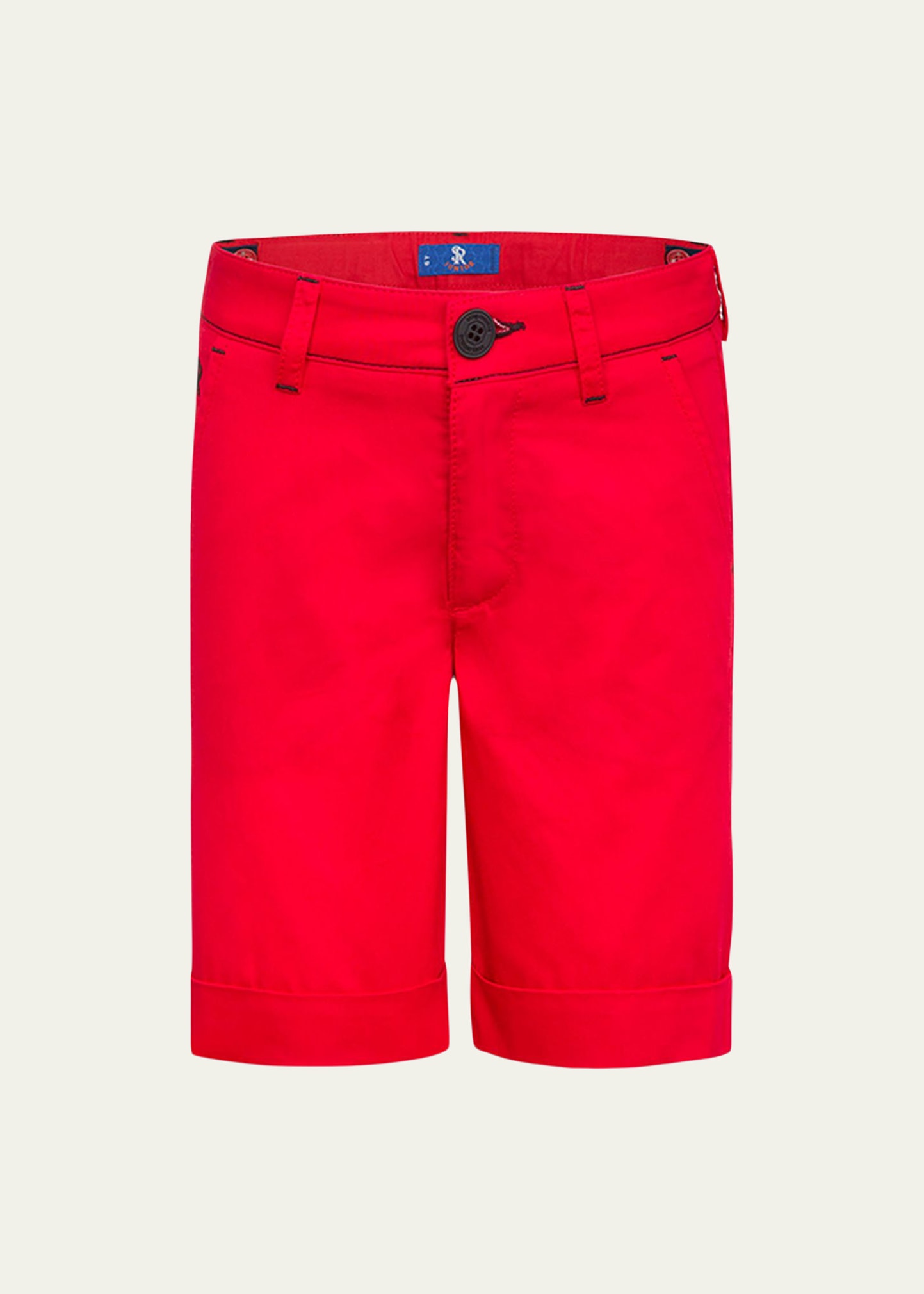 Boy's Solid Cotton Bermuda Shorts, Size 4-14