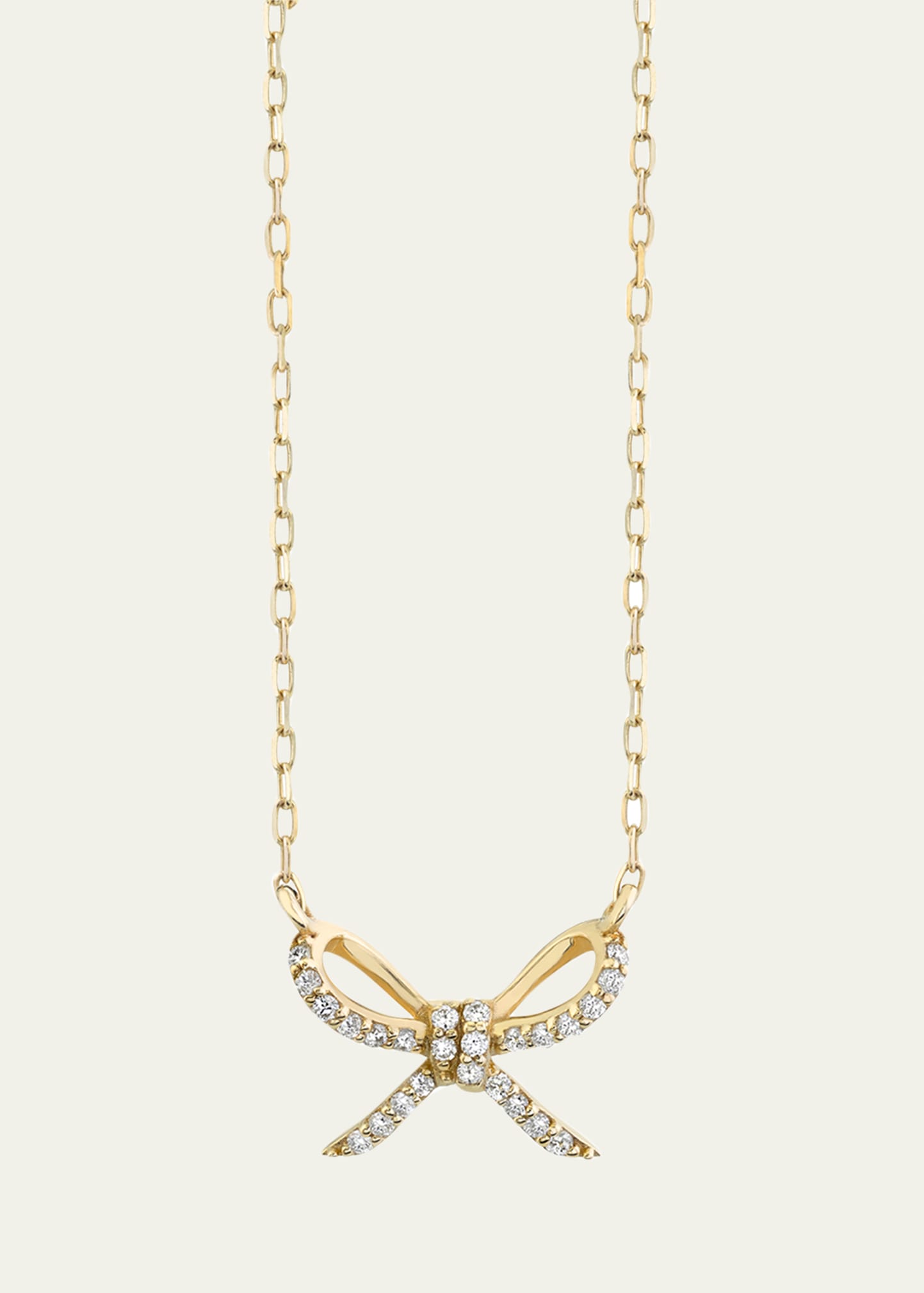 14k Diamond Pave Bow Pendant Necklace
