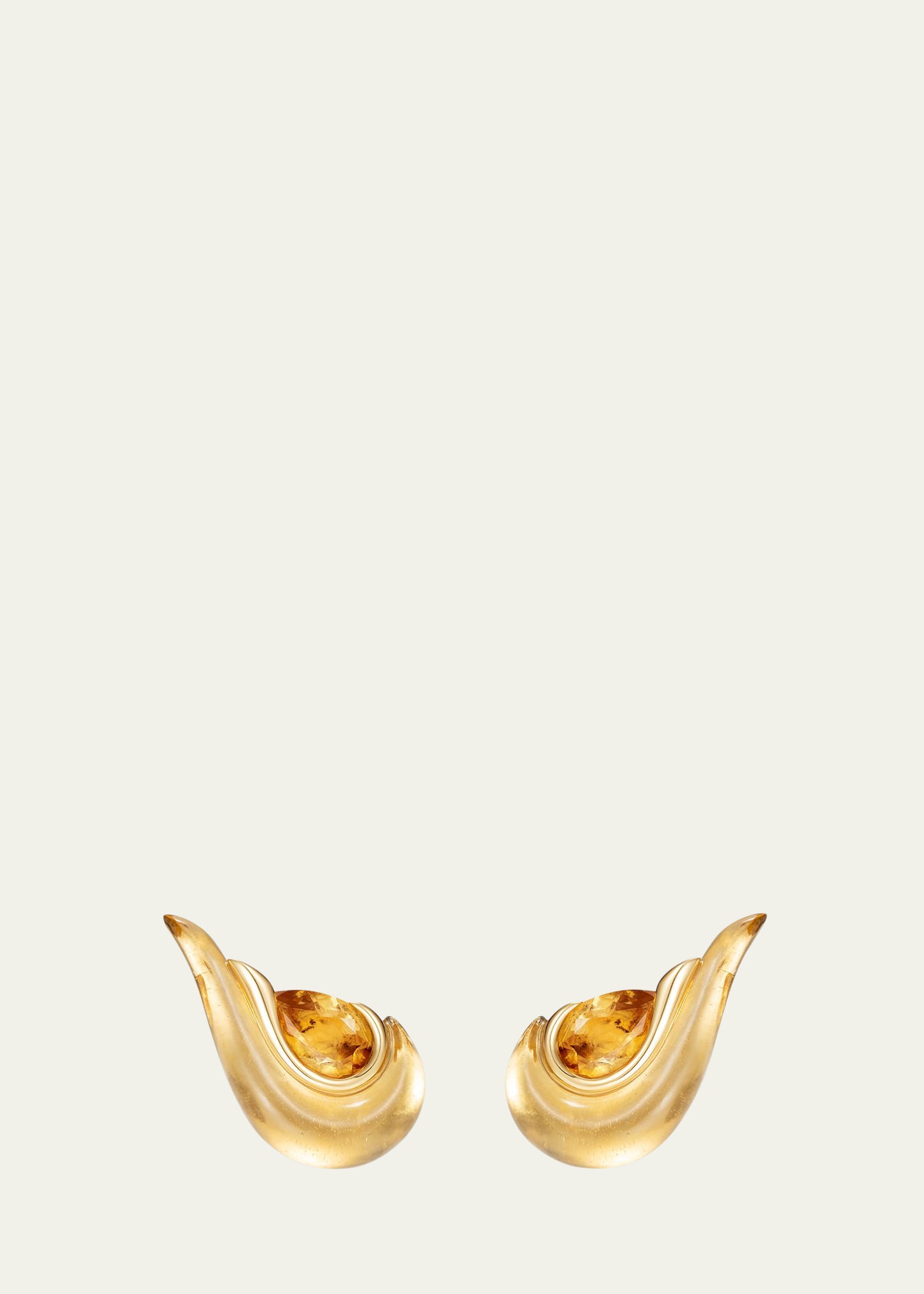 Gleam Stud Earrings in 18k Yellow Gold and Citrine