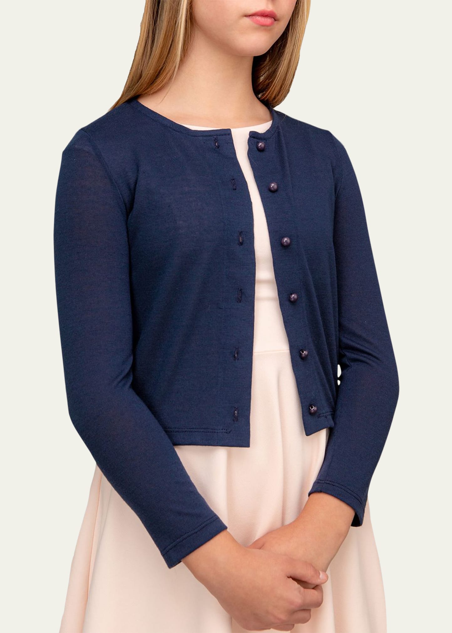 Girl's Long-Sleeve Cardigan, Size S-XL