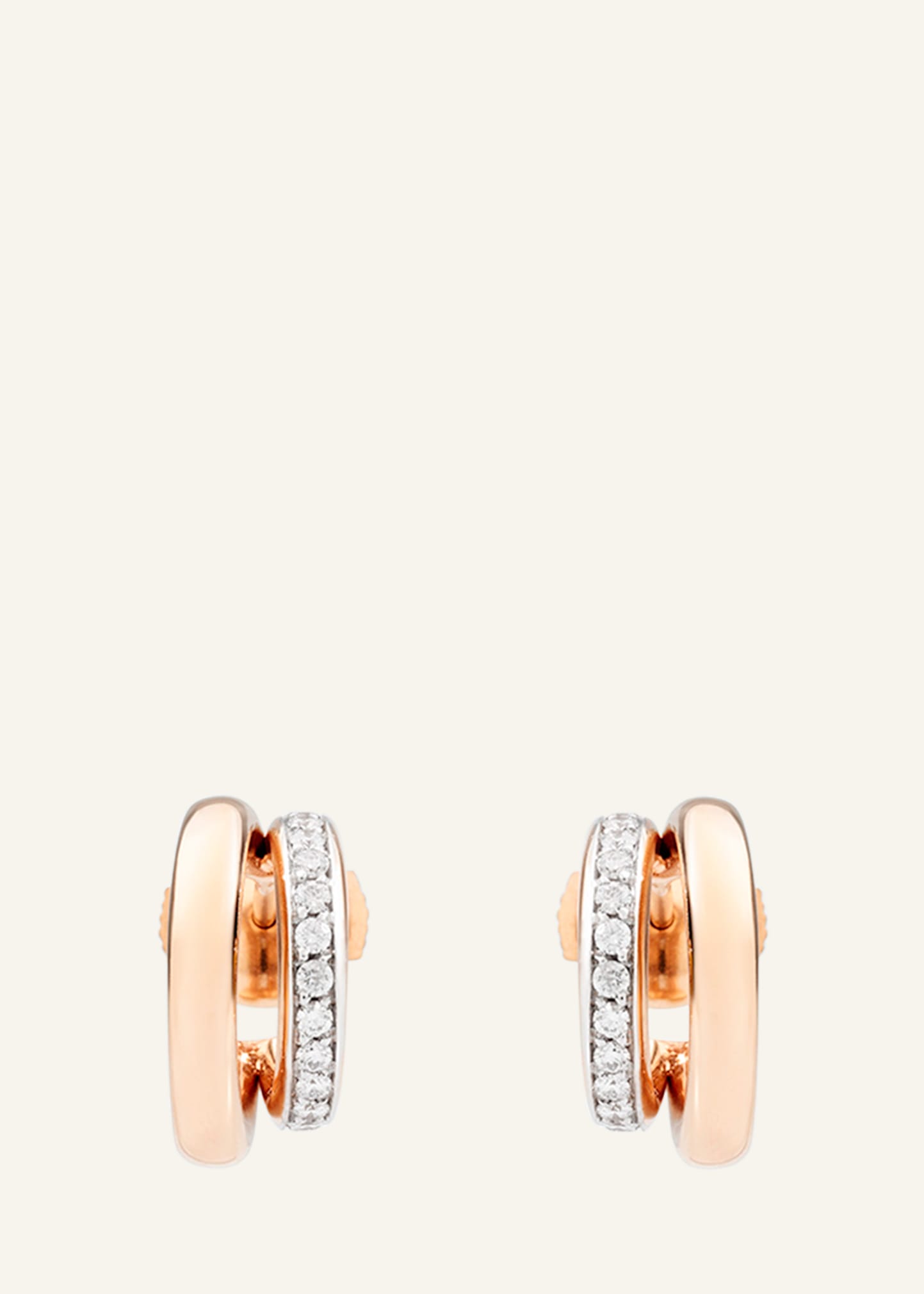 Iconica 18K Rose Gold and Diamond Double Hoop Earrings