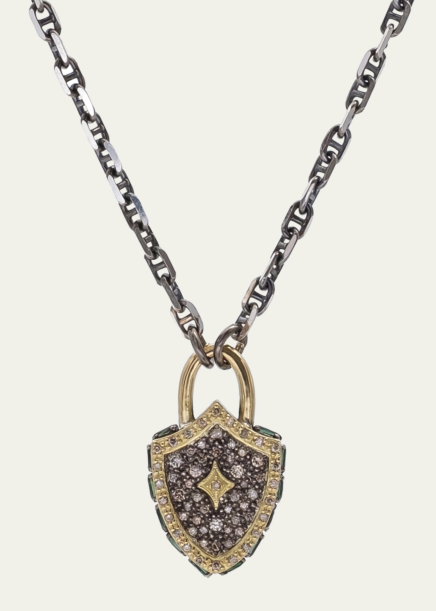 Armenta Old World Diamond Shield Pendant Necklace
