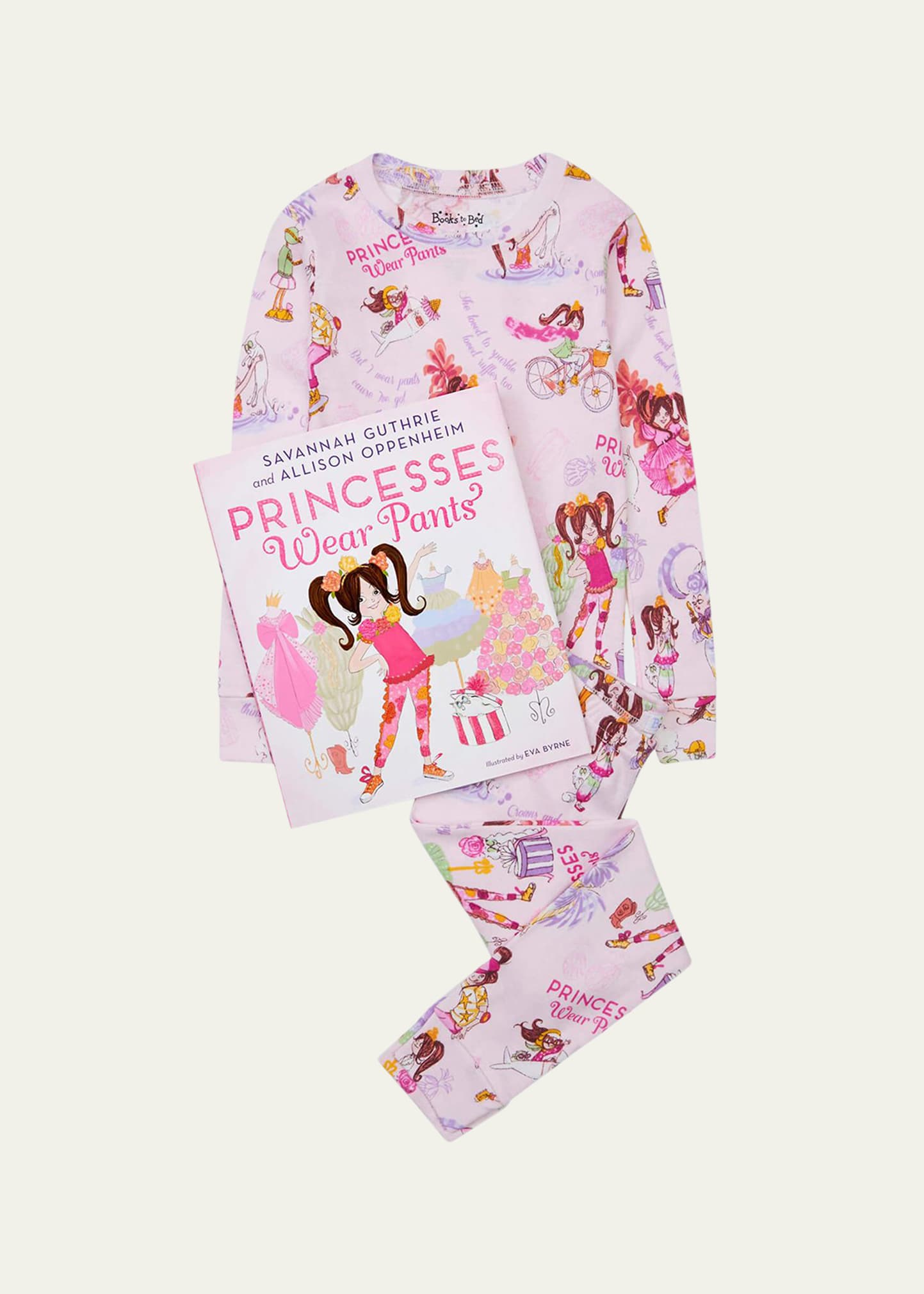 Books To Bed Kid's Princesses Wear Pants Printed Pajama Gift Set, Size 2-7