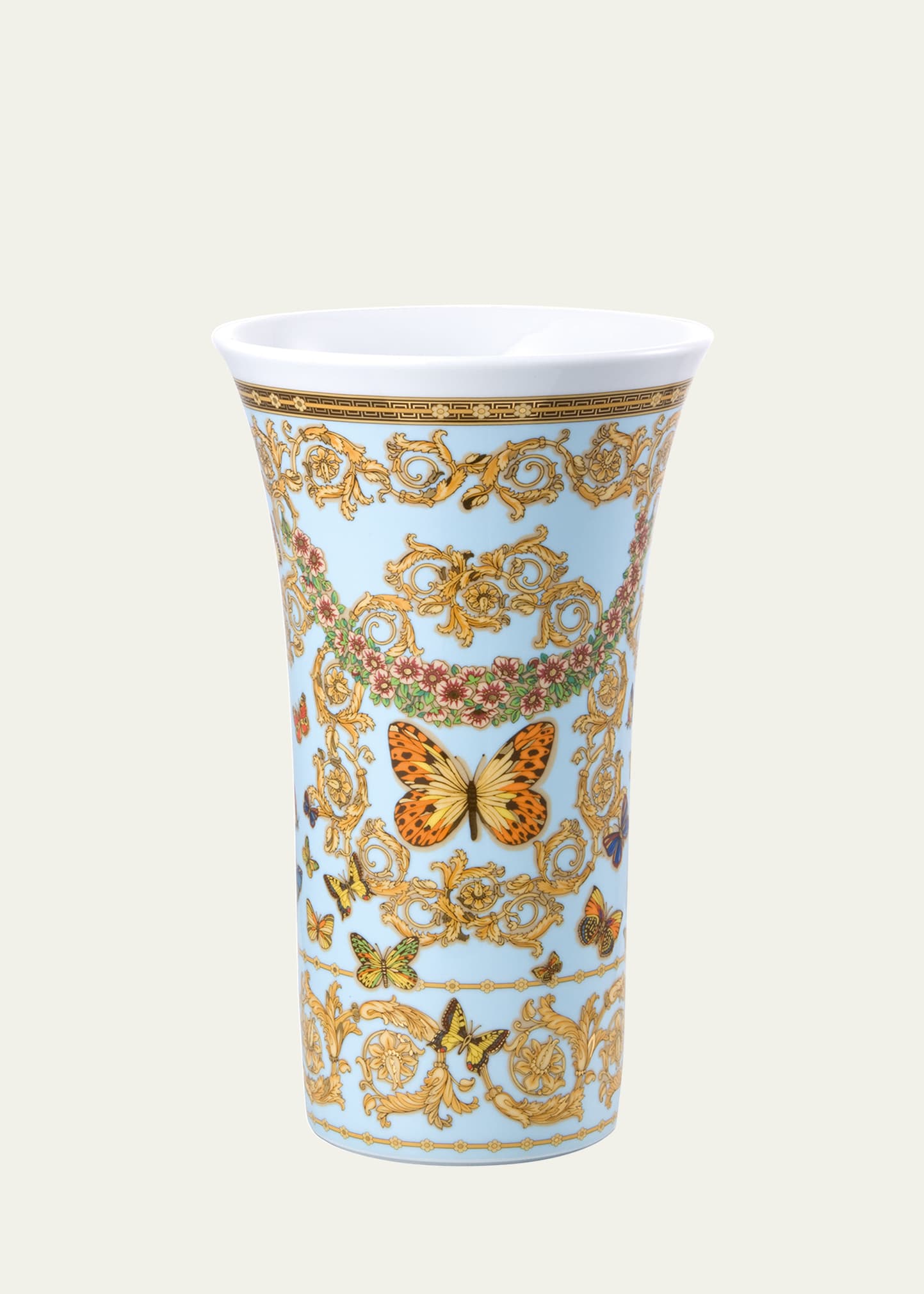 Shop Versace Butterfly Garden 13.5" Vase In Multi