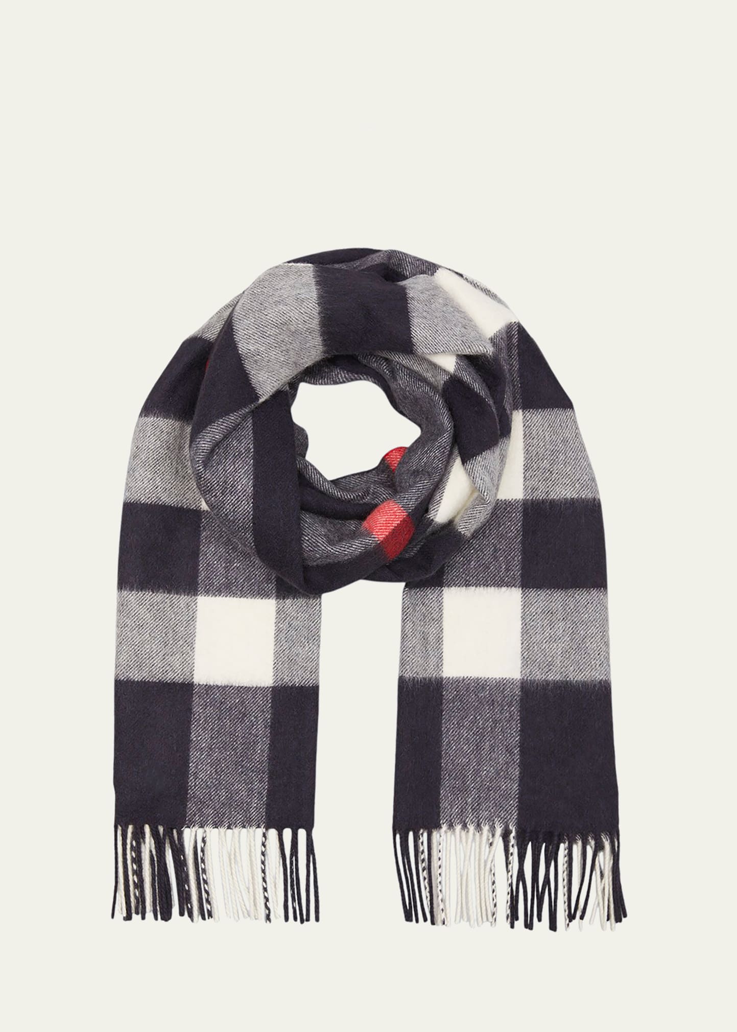 Burberry - Men - Reversible Fringed Checked Cashmere Scarf Black