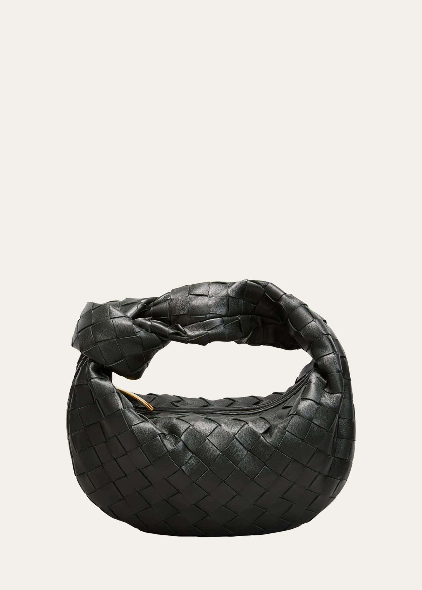Bottega Veneta - The Jodie Black Woven Leather Large Knot Hobo