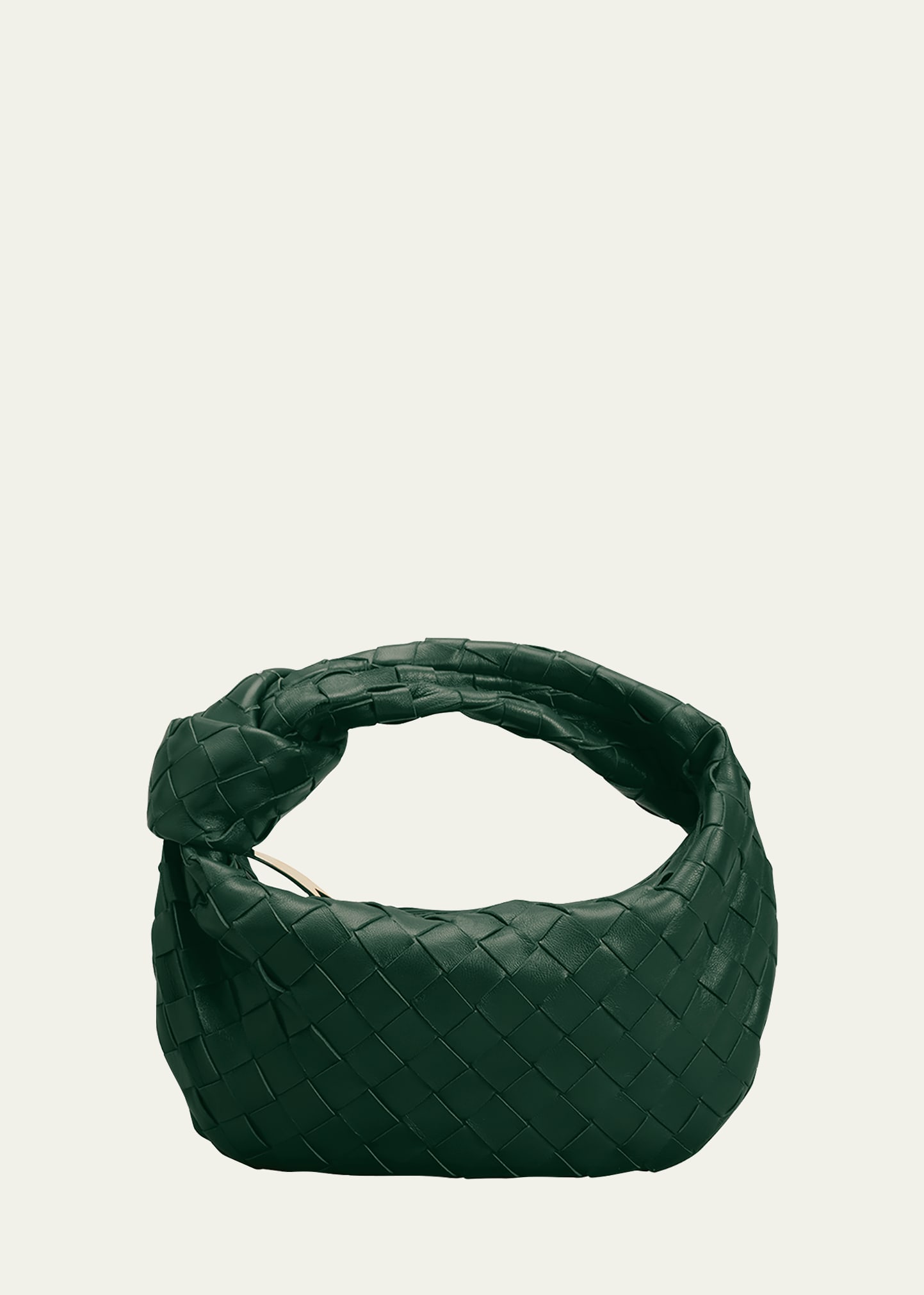 Bottega Veneta Jodie Mini Intrecciato Knot Hobo Bag In Raintree