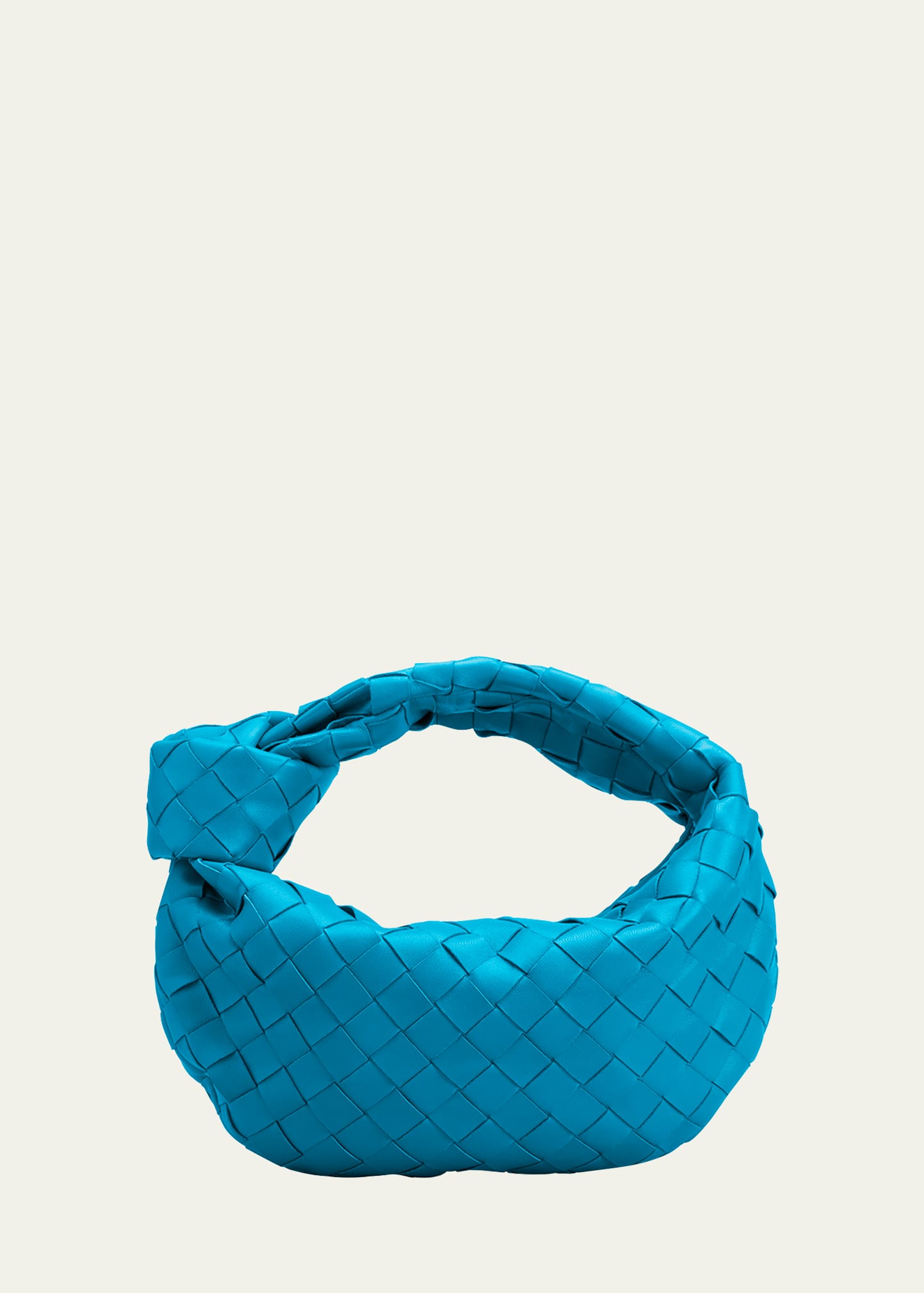 Bottega Veneta Jodie Mini Intrecciato Knot Hobo Bag In Blueprint