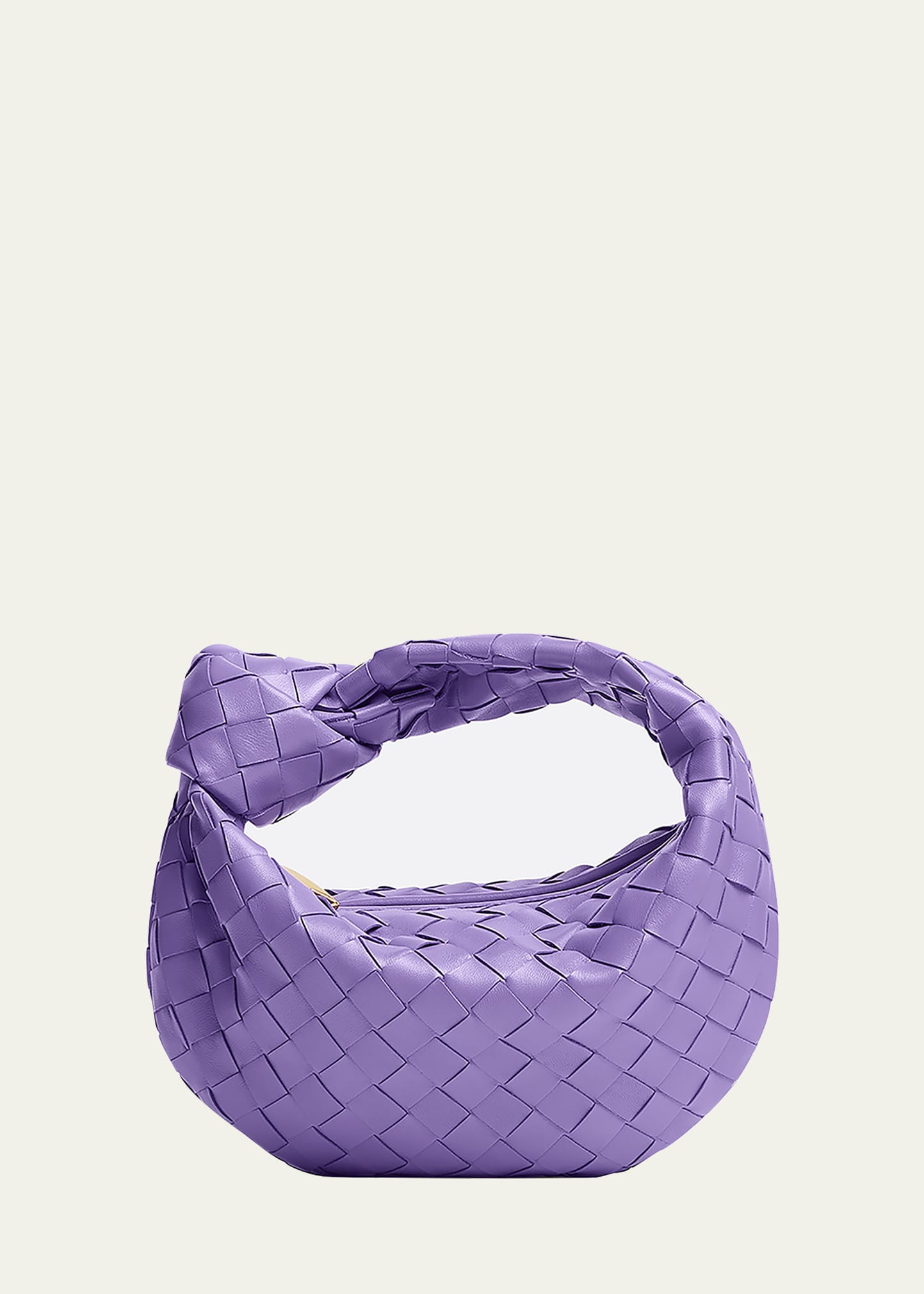 Bottega Veneta Jodie Mini Intrecciato Knot Hobo Bag In Purple