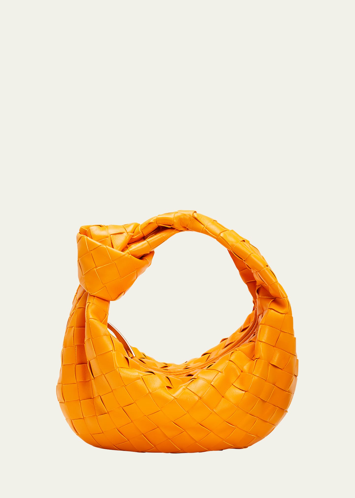 Bottega Veneta Jodie Mini Intrecciato Knot Hobo Bag In Sunburst