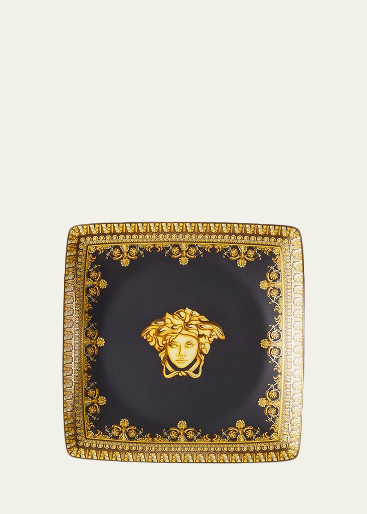 Versace By Rosenthal I Love Baroque Nero Canape Dish In Black
