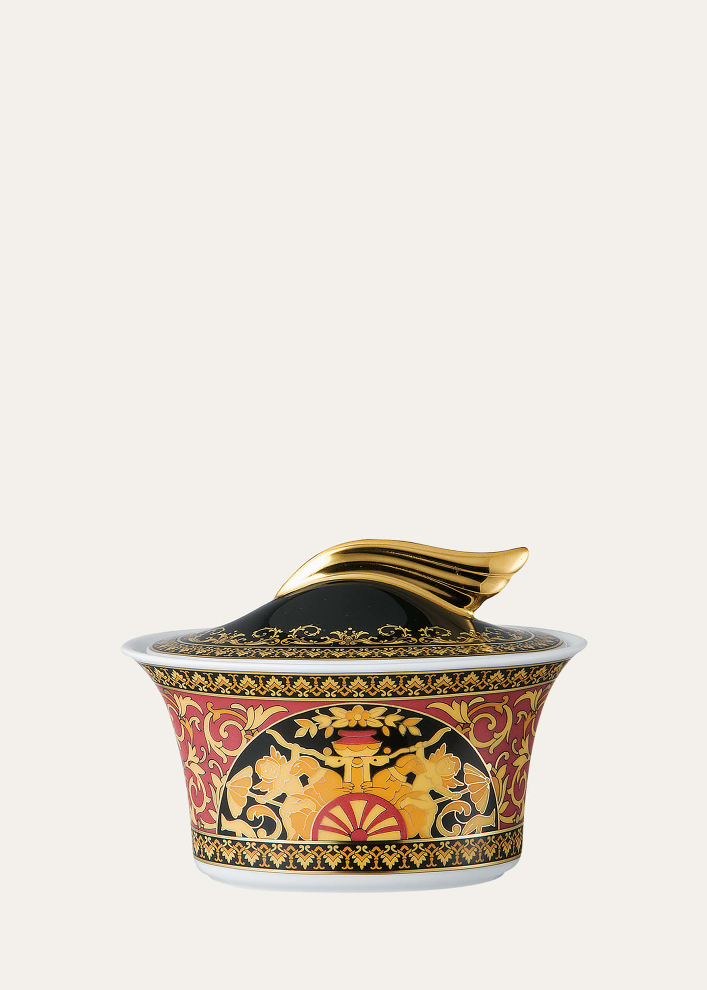 Shop Versace Medusa Covered Sugar Bowl In Red