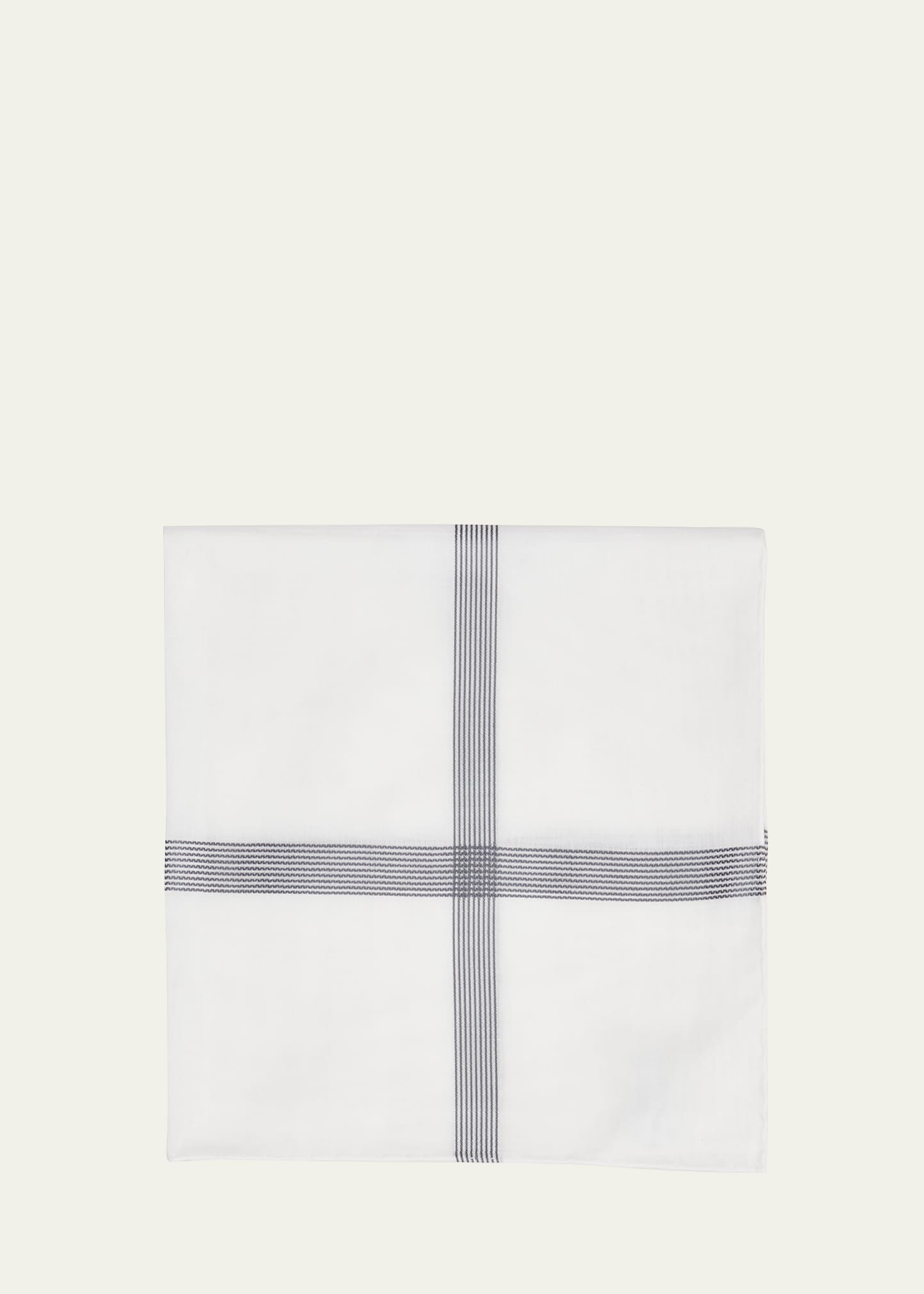 Simonnot Godard Men's Symphony Satin Check Handkerchief In Whitedk Grey