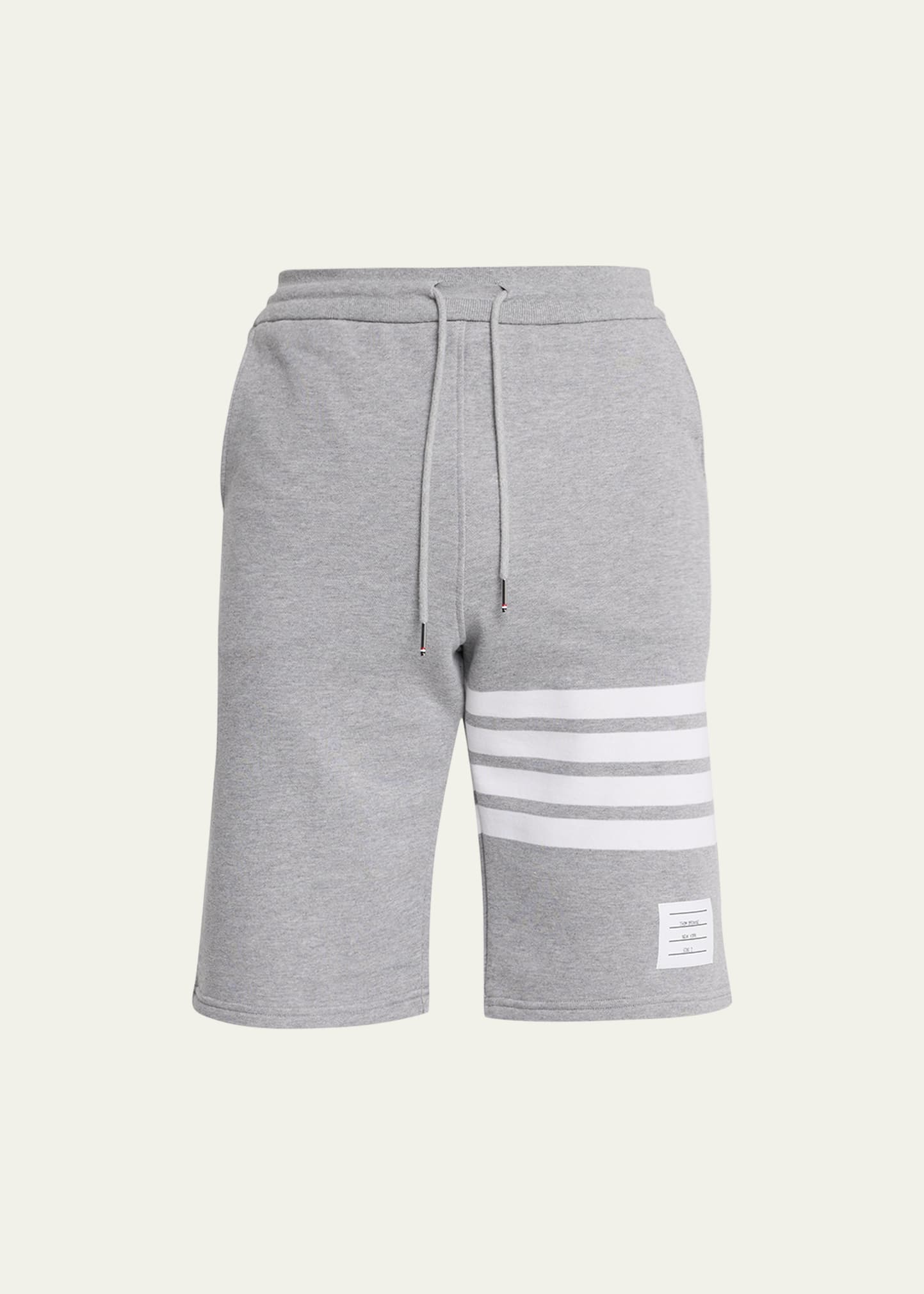 Thom Browne Men Classic Sweat Shorts With Engineered 4 Bar Stripes In Classic Loop Back In Light Gray