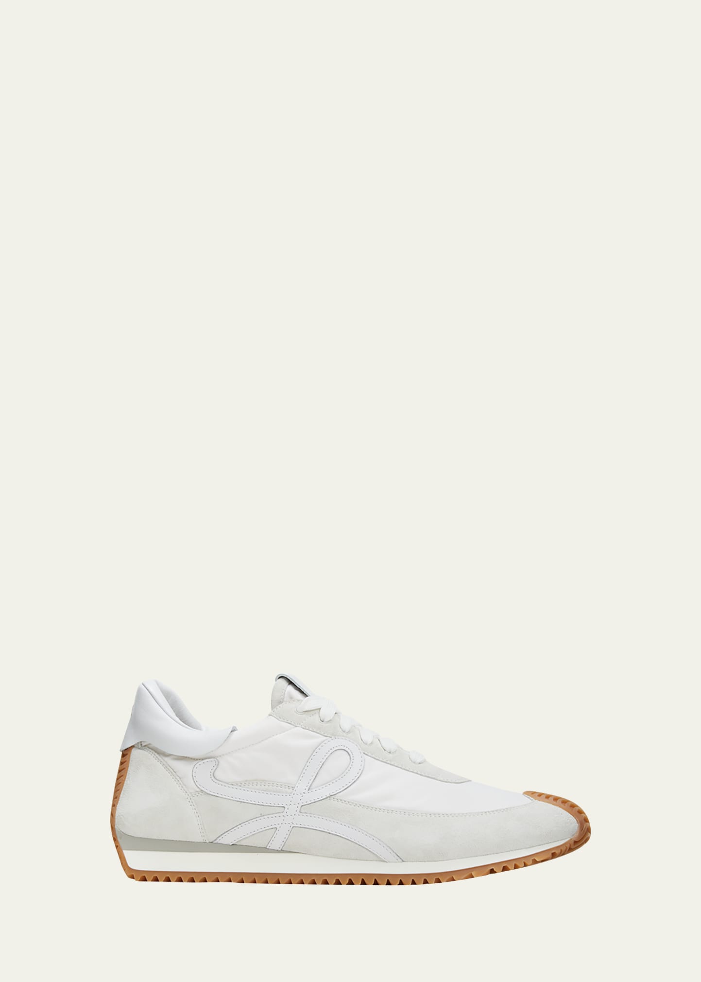 Loewe Flow' Logo Appliqued Suede And Textile Sneakers In White