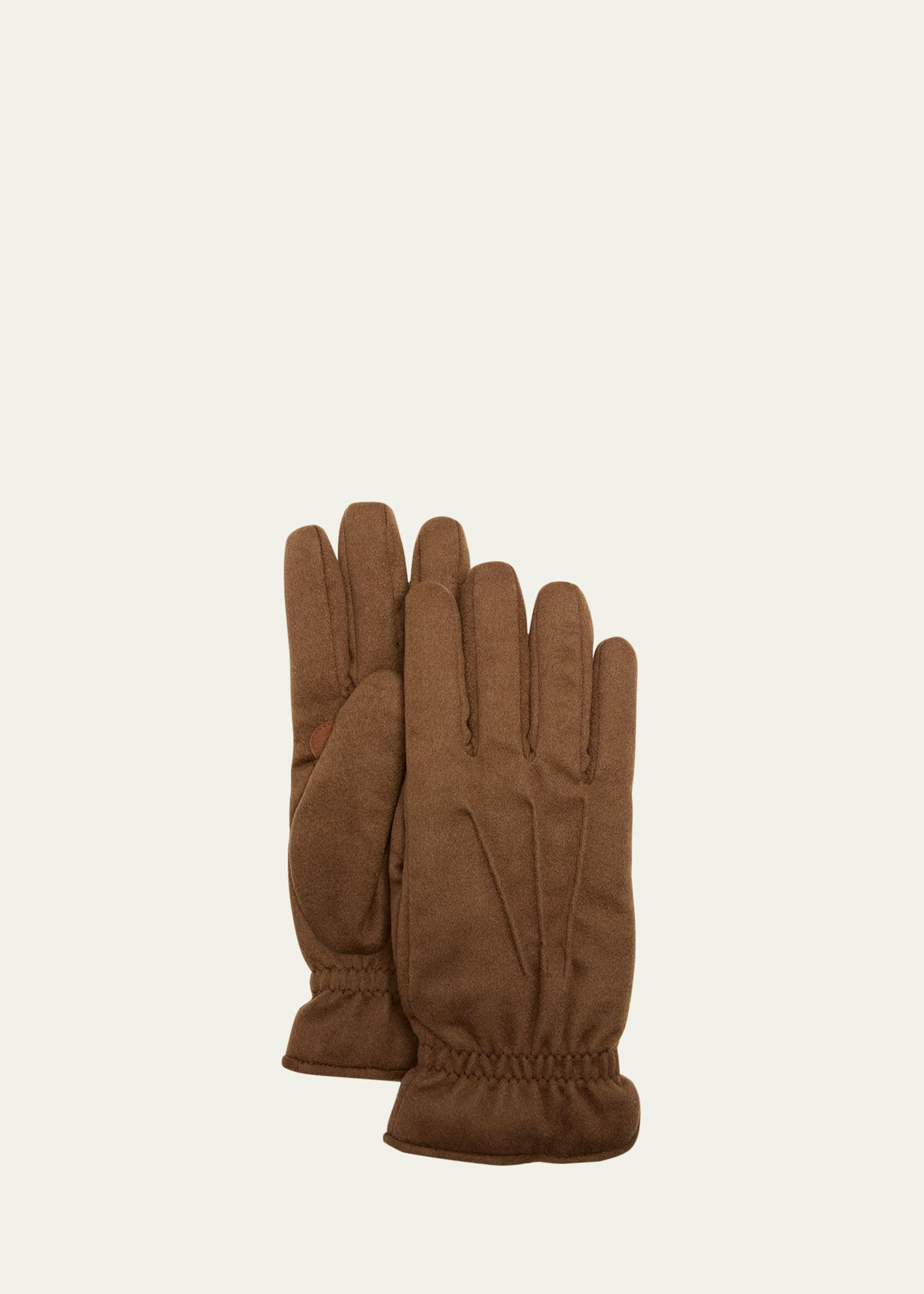 Loro Piana Men's Ashford Cashmere And Suede Gloves In E251 Chestnut