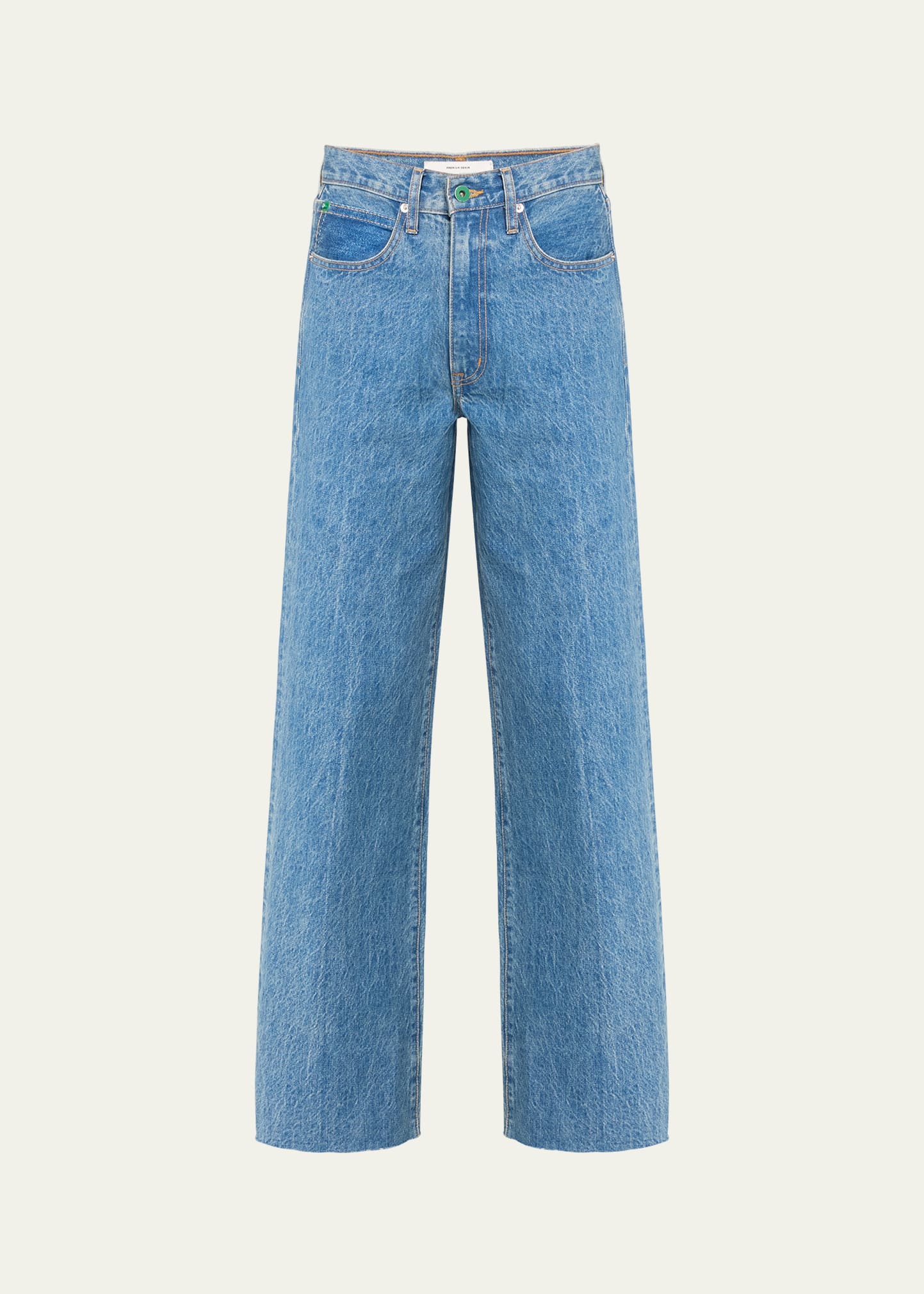 Slvrlake Grace Wide-leg Raw-edge Jeans In Blue