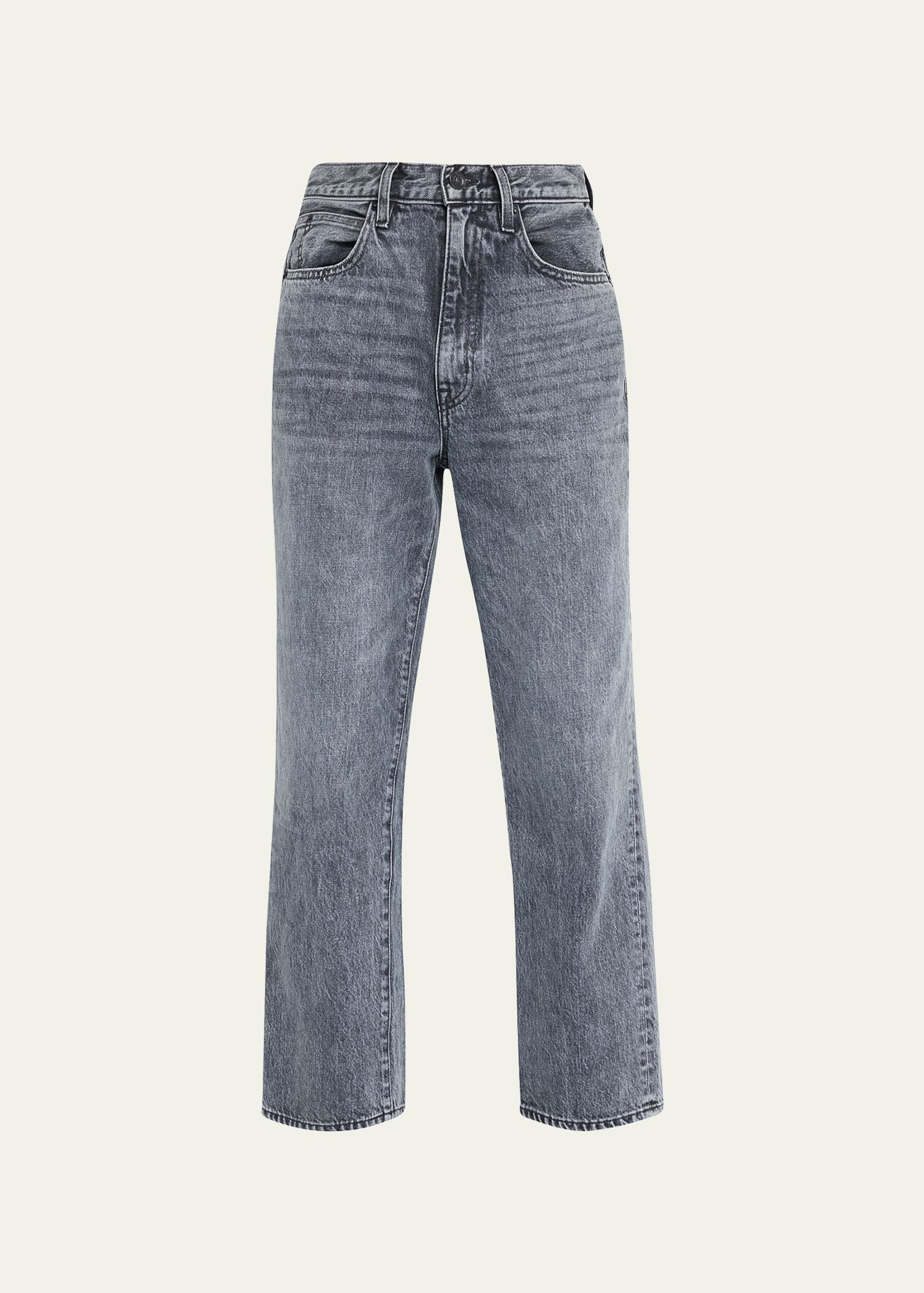 London High-Rise Cropped Straight-Leg Jeans