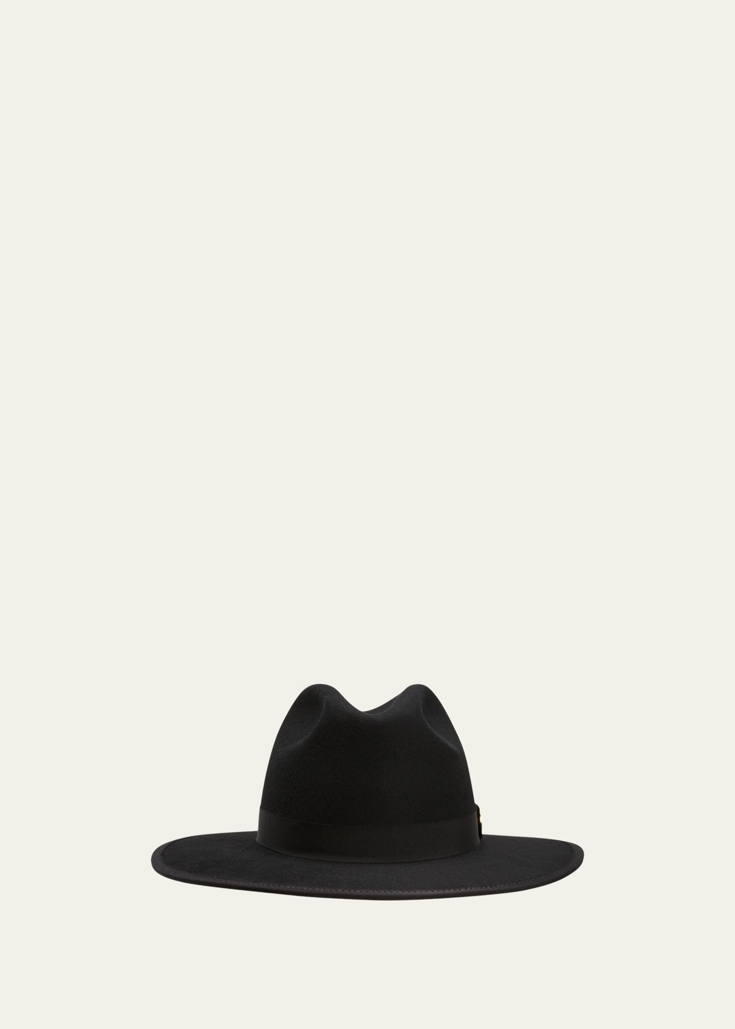 Keith James Men's Queen Red-brim Wool Fedora Hat In Jet Black