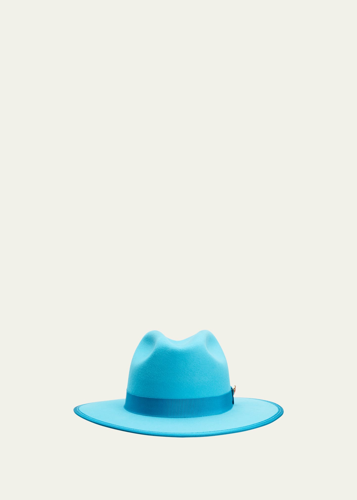 Keith James Men's Queen Red-brim Wool Fedora Hat In Ocean Blue
