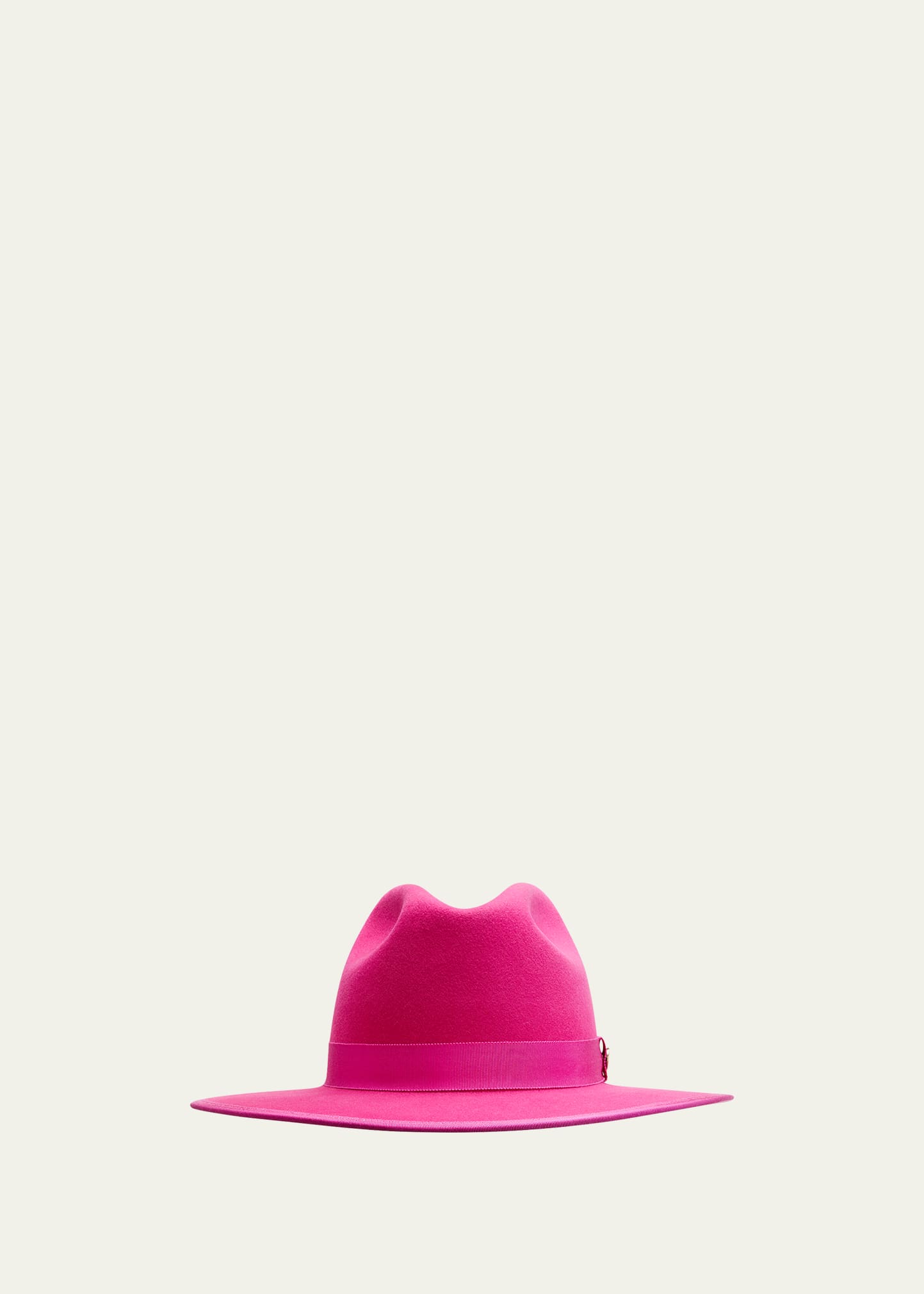 Keith James Men's Queen Red-brim Wool Fedora Hat In Hot Pink