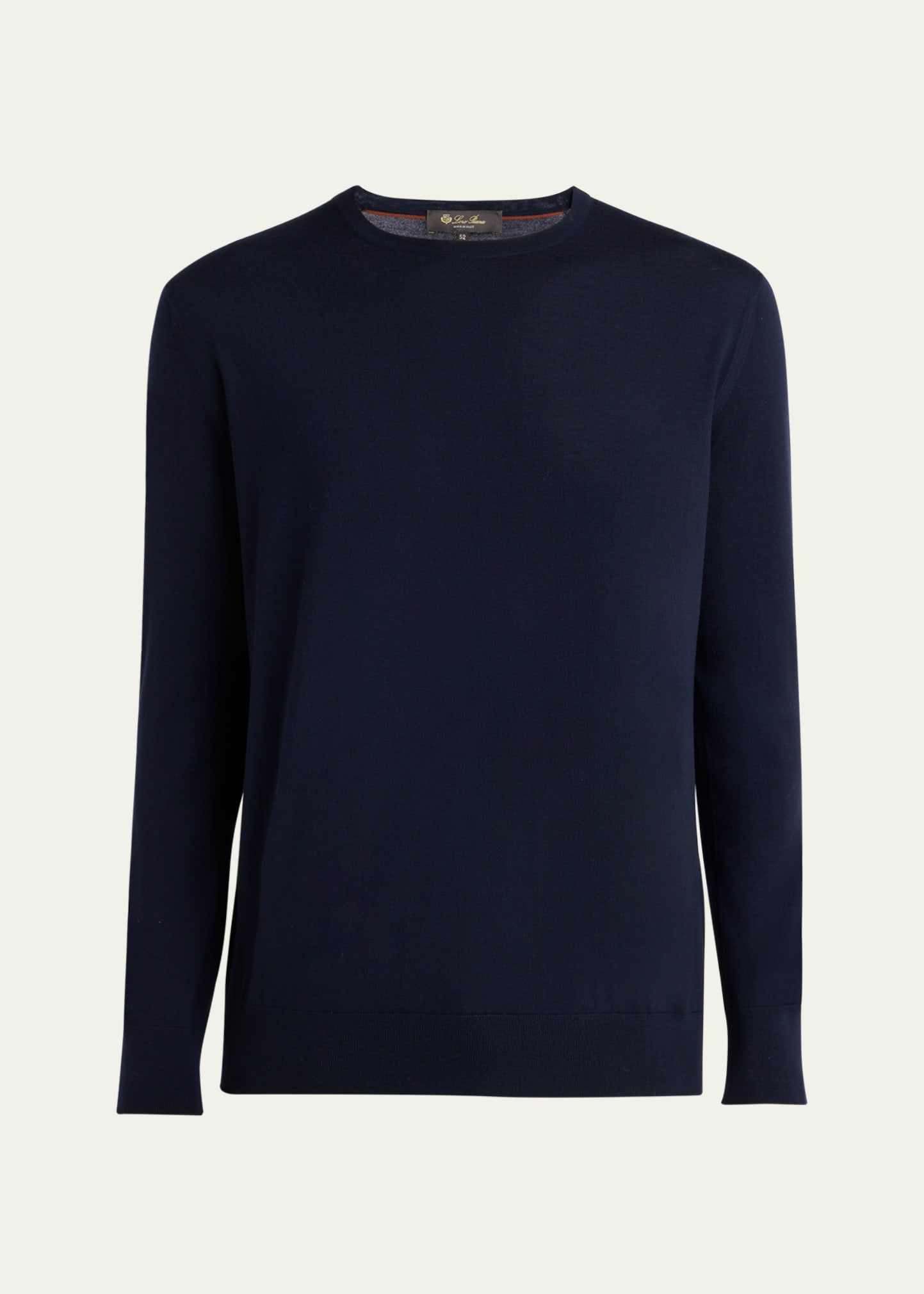 Loro Piana Men's Girocollo Wool Crewneck Sweater In Total Eclipse